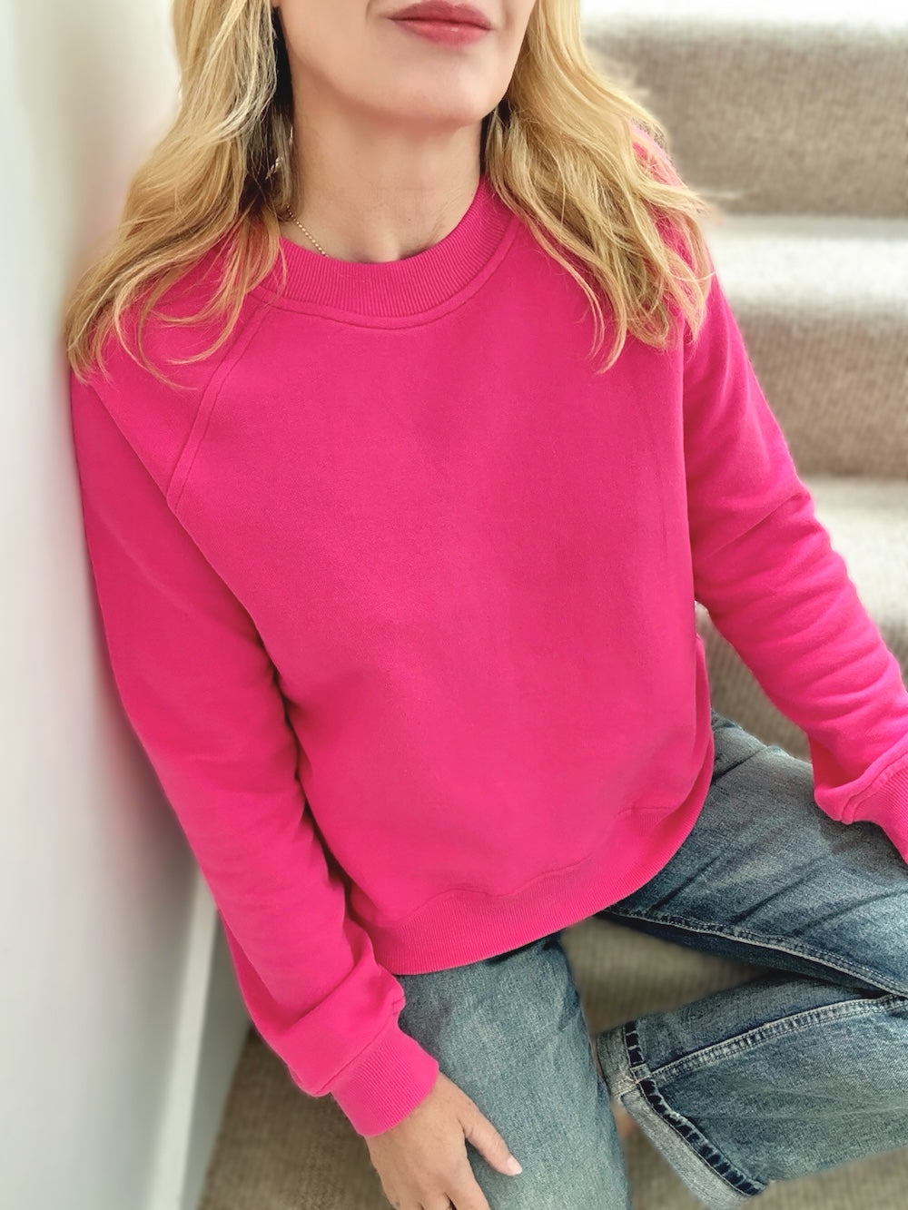 Dylan Raglan Sweatshirt Fuchsia Pink