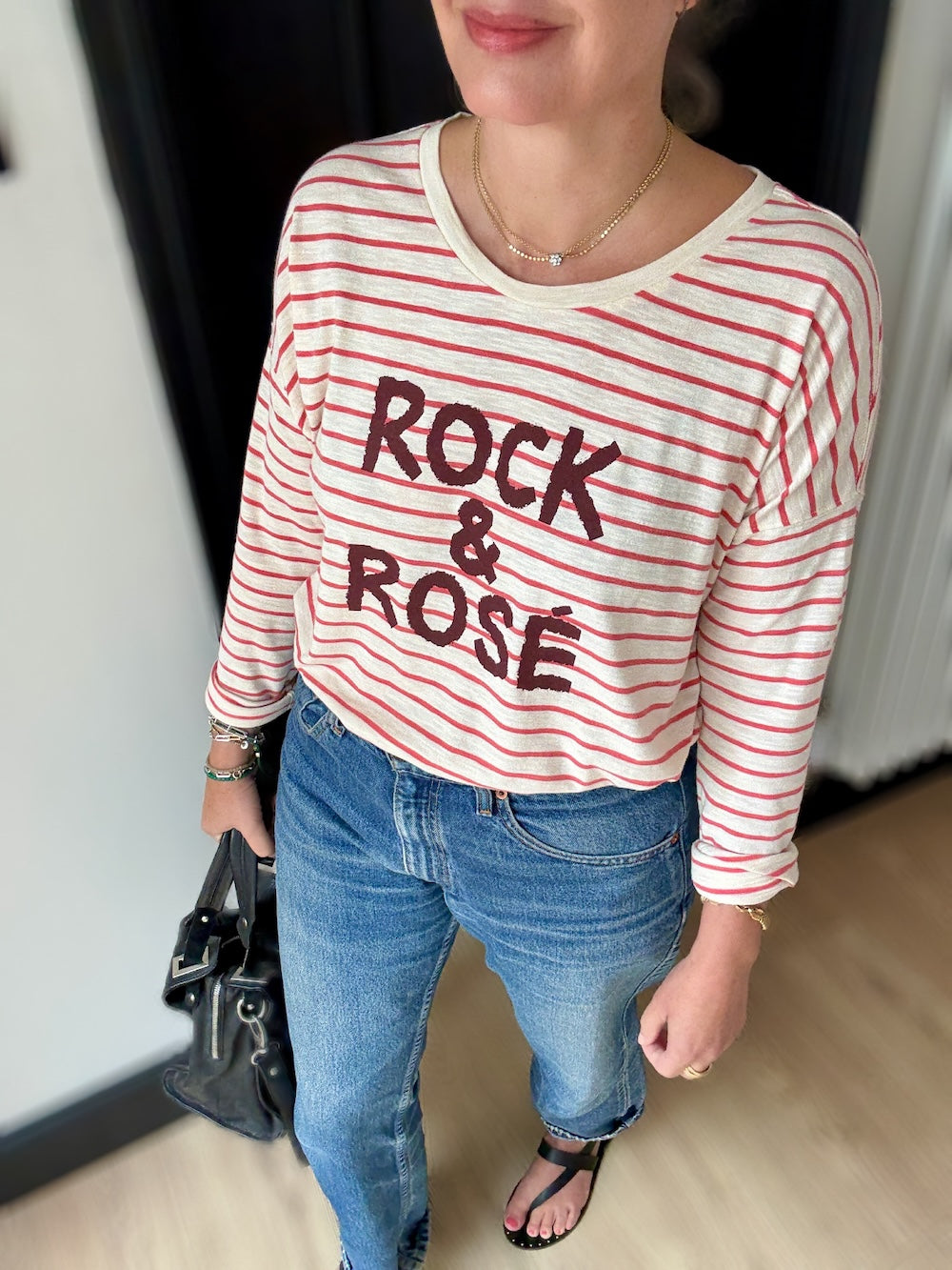 Rock and Rosé Stripe Long Sleeve Top