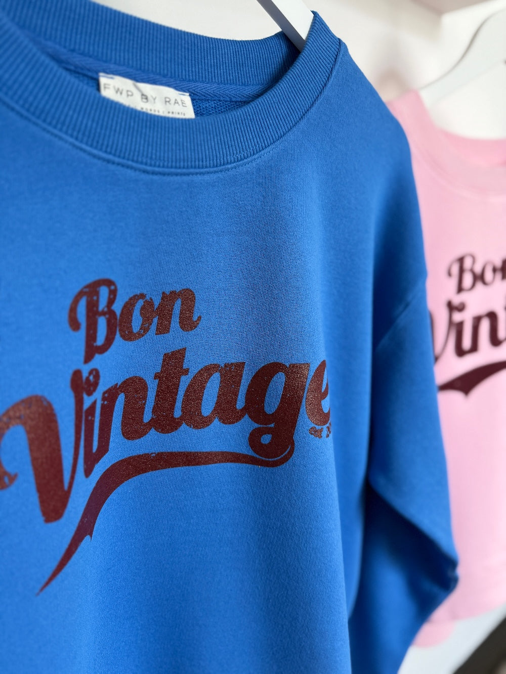 Bon Vintage Retro sweatshirt Blue Burgundy