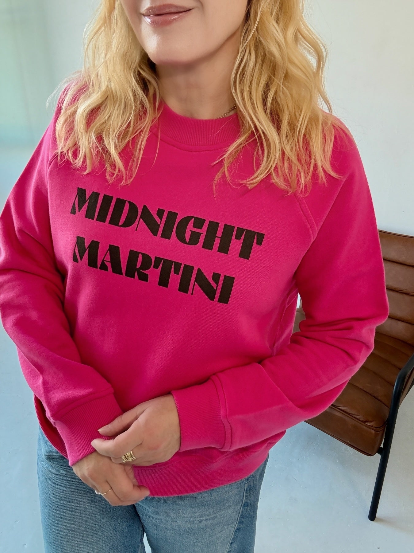 Midnight Martini Sweatshirt Fuchsia Pink Chocolate