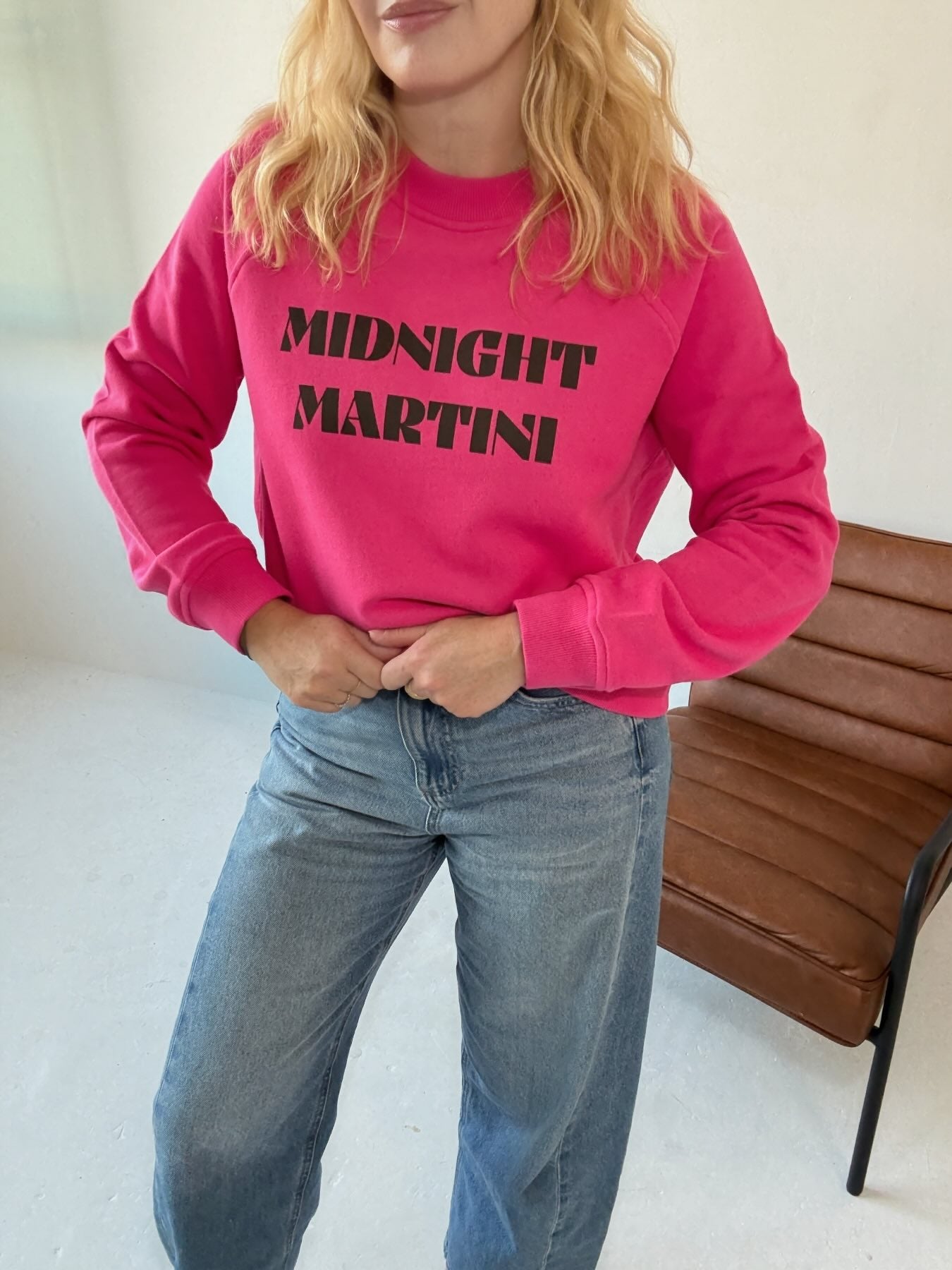 Midnight Martini Sweatshirt Fuchsia Pink Chocolate