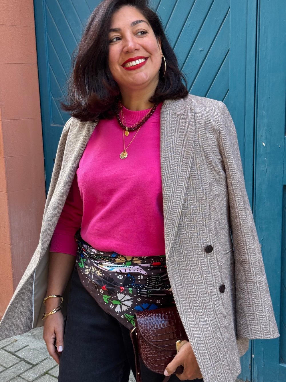 Dylan Raglan Sweatshirt Fuchsia Pink