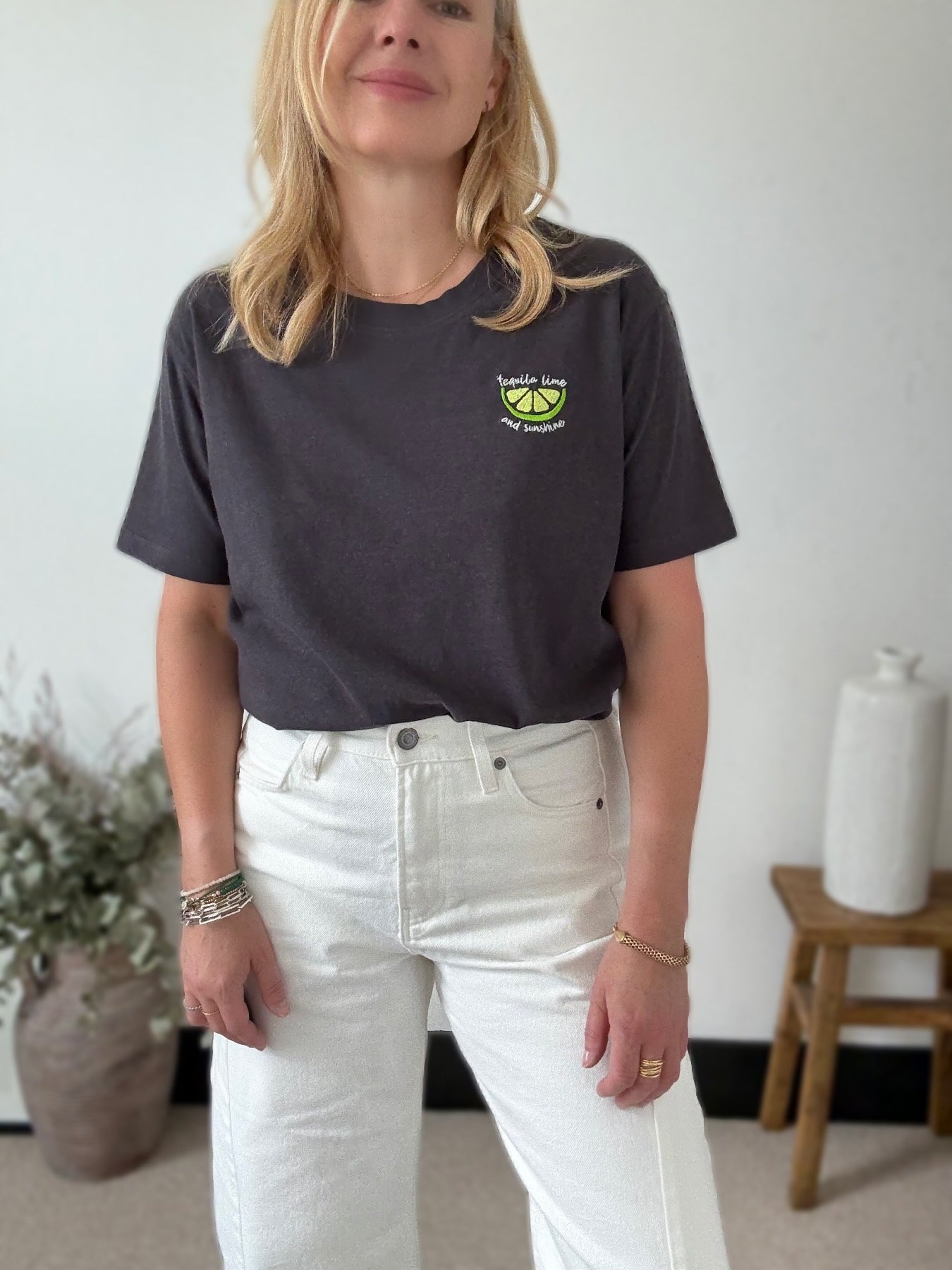 Tequila Lime Sunshine Embroidered T-Shirt