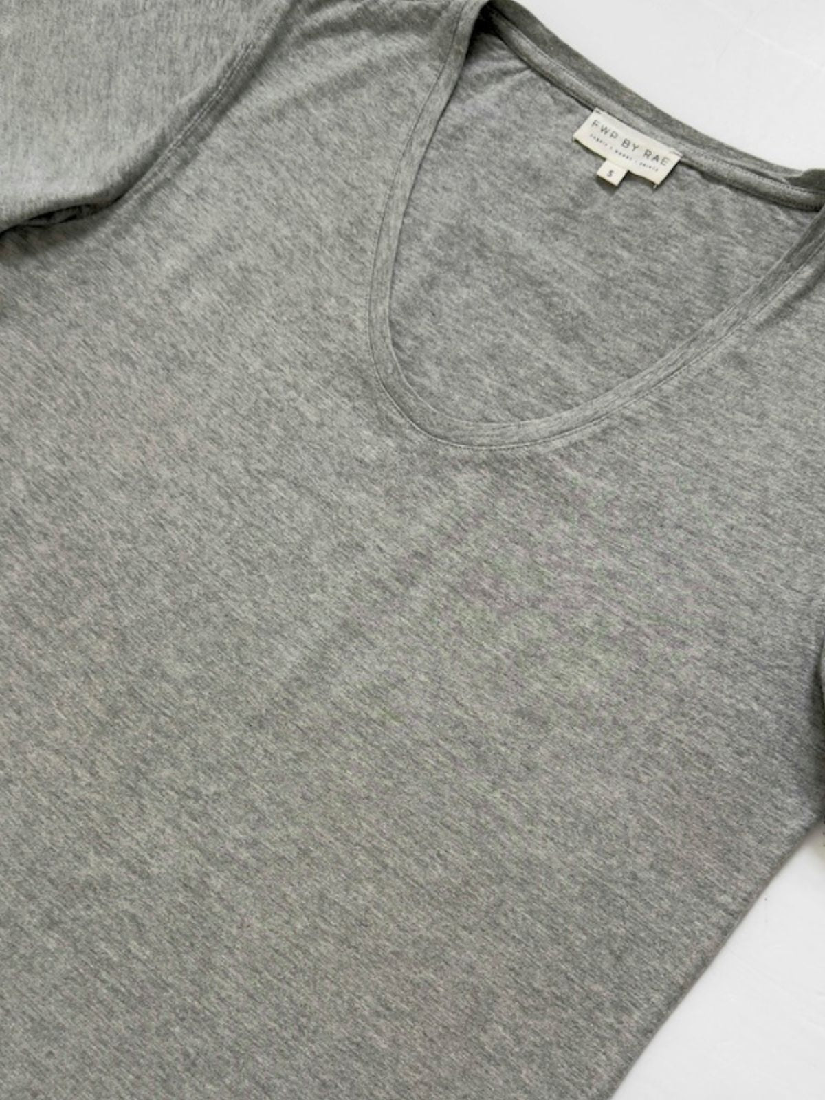 Manon Deep Neck Marl Grey T-Shirt