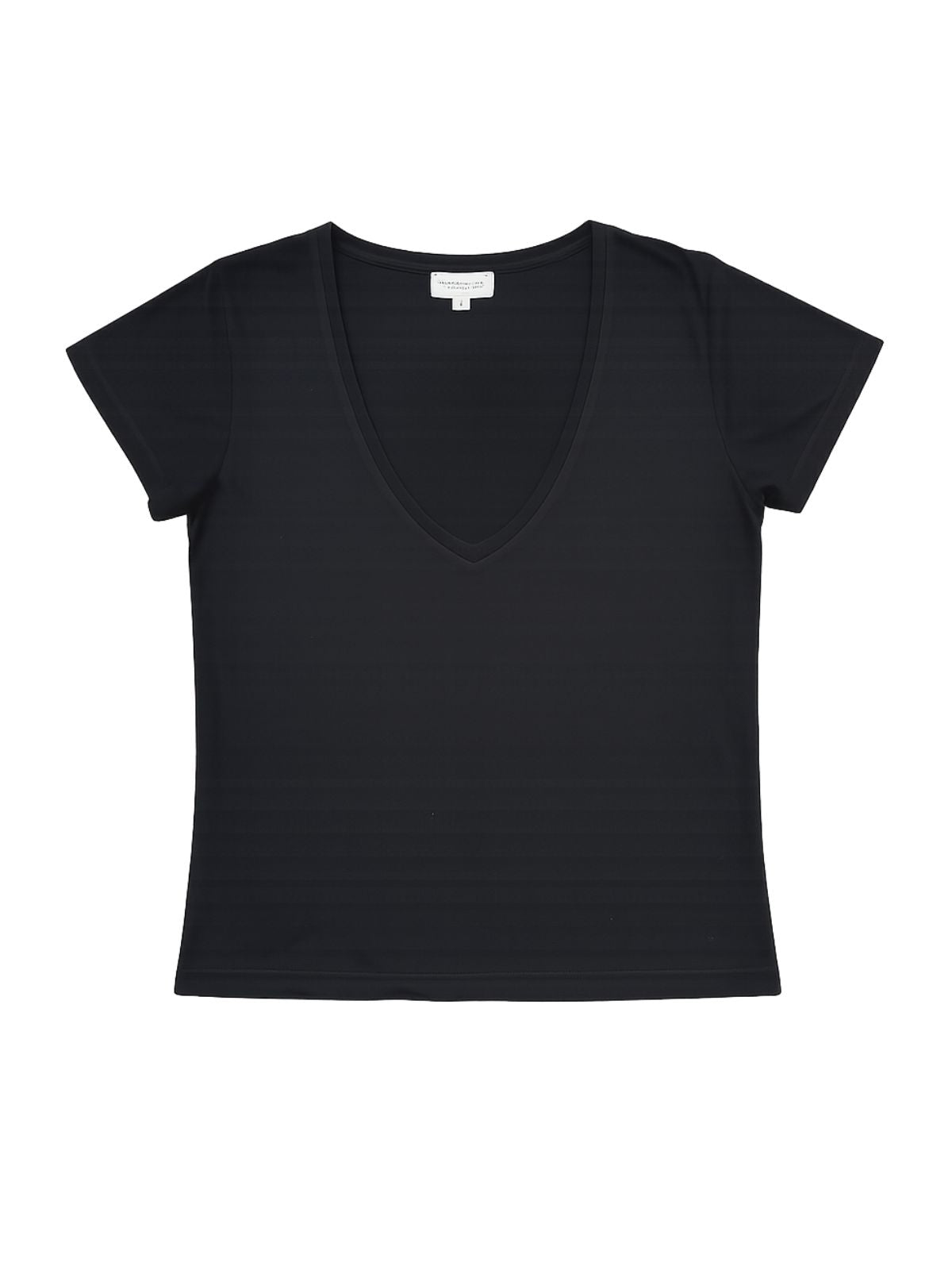 Cindy Deep V Neck Soft Bamboo T-Shirt Black