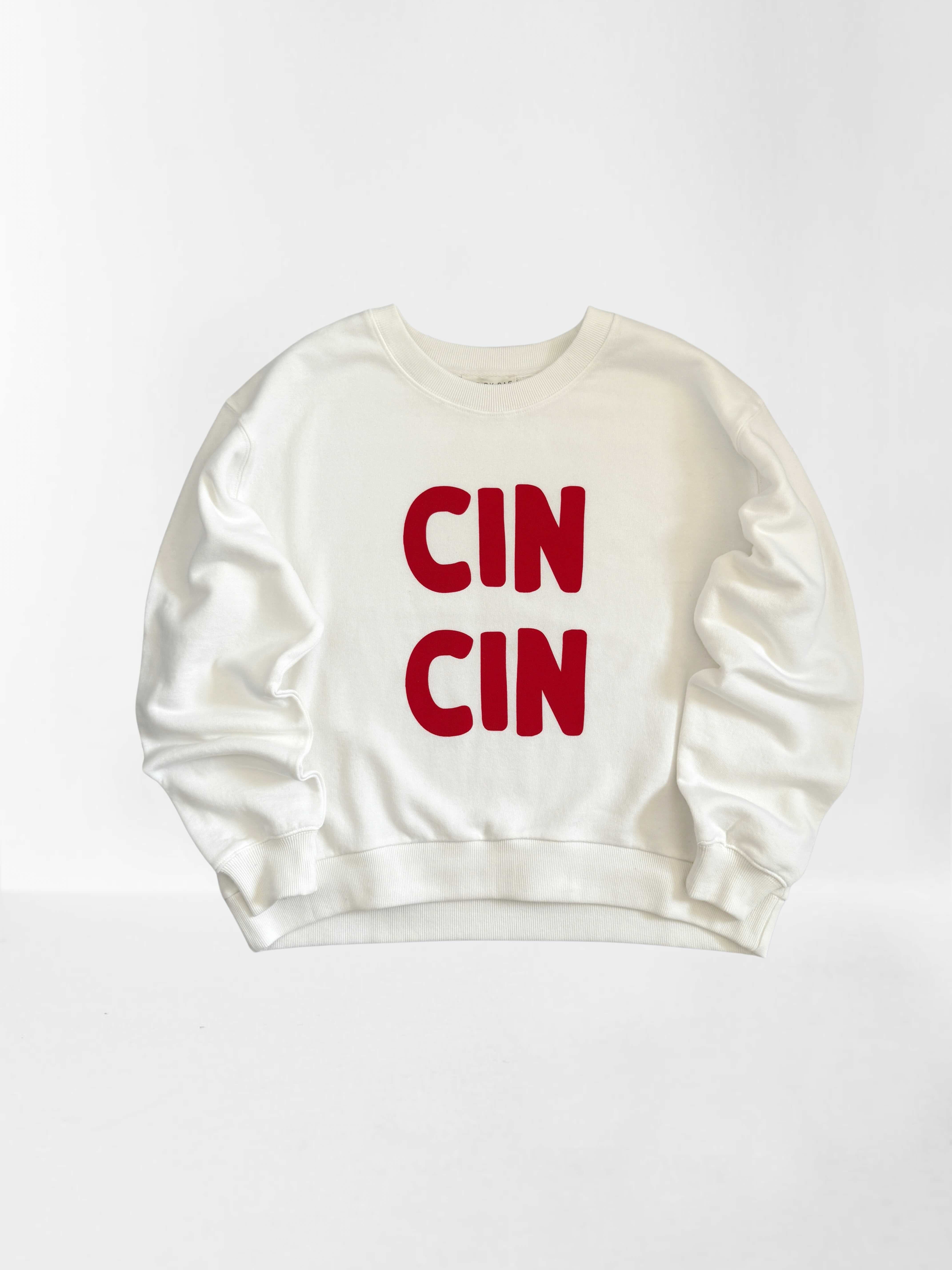 Cin Cin Sweatshirt white red