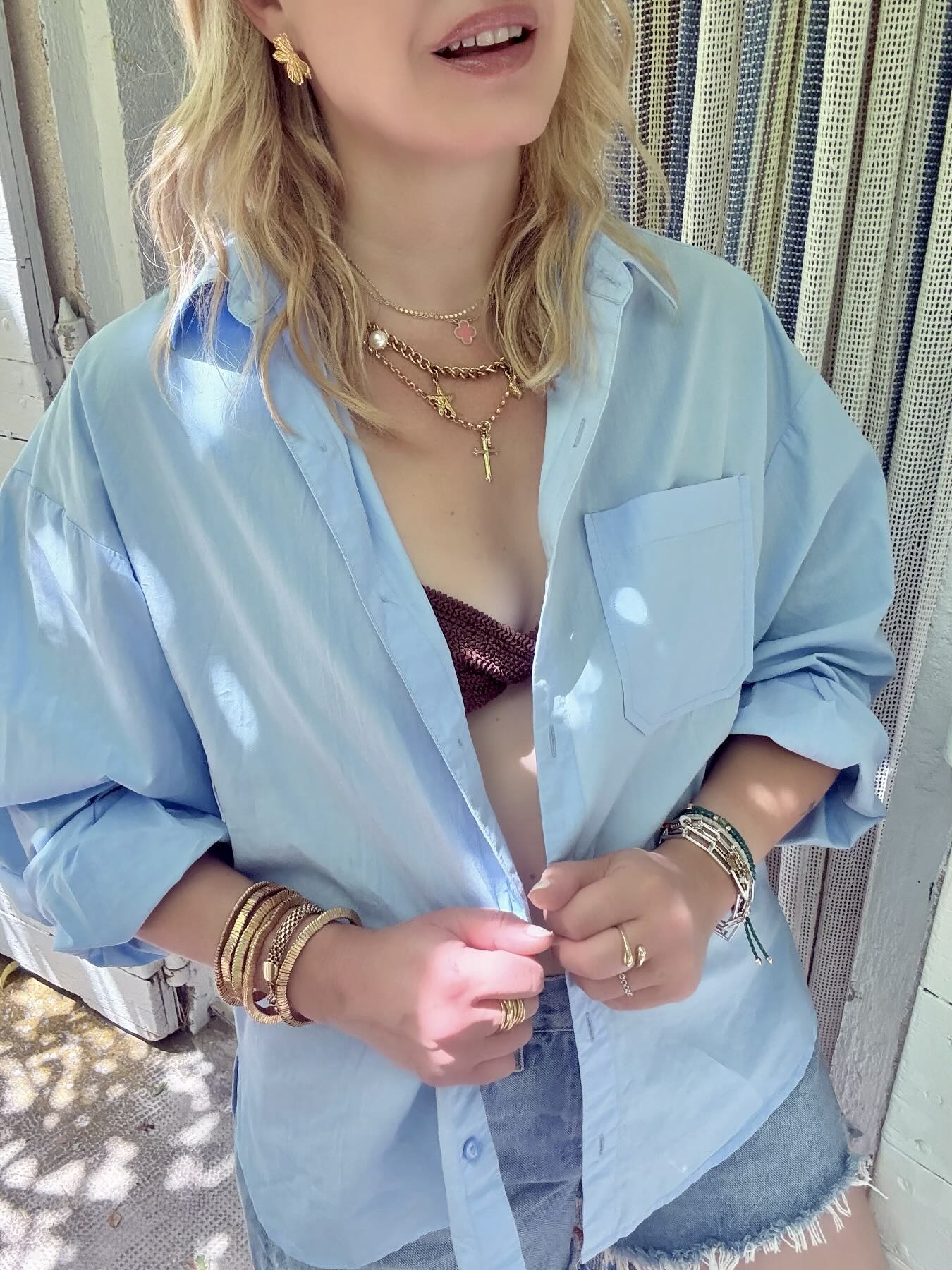 Paige Oversized Shirt Blue