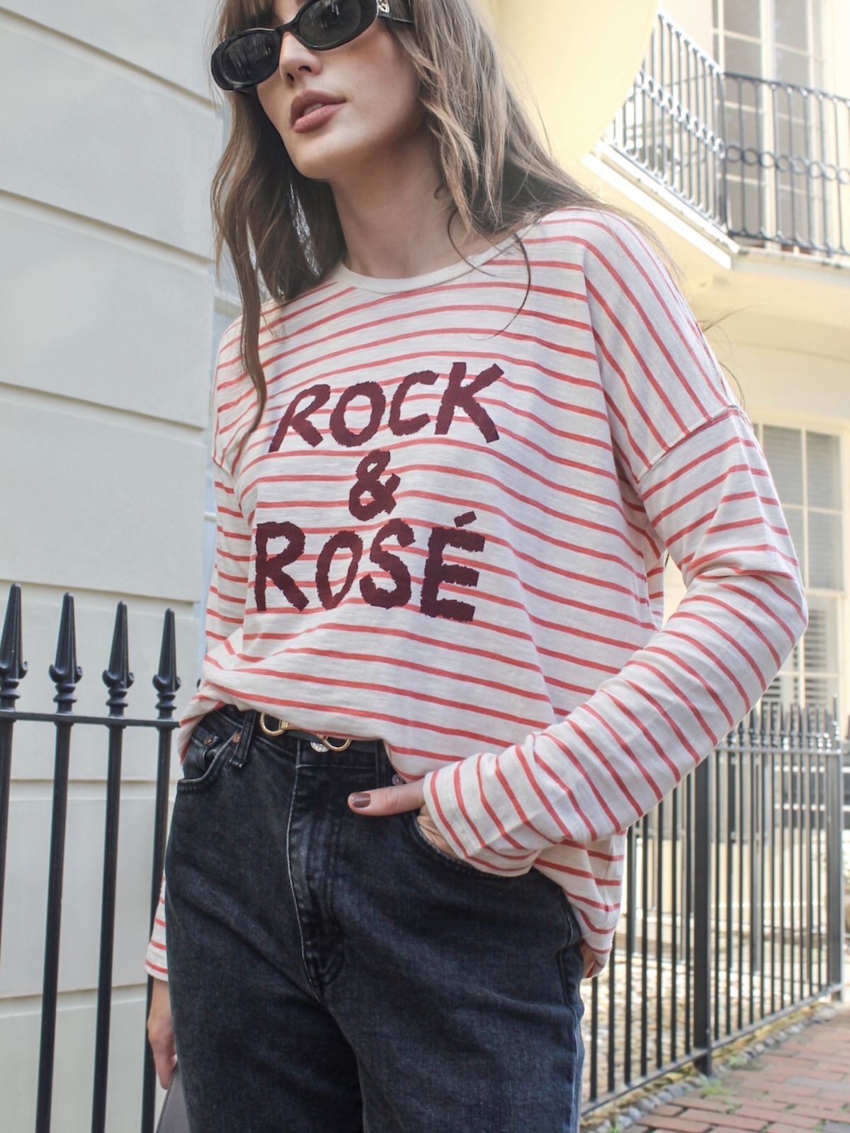 Rock and Rosé Stripe Long Sleeve Top