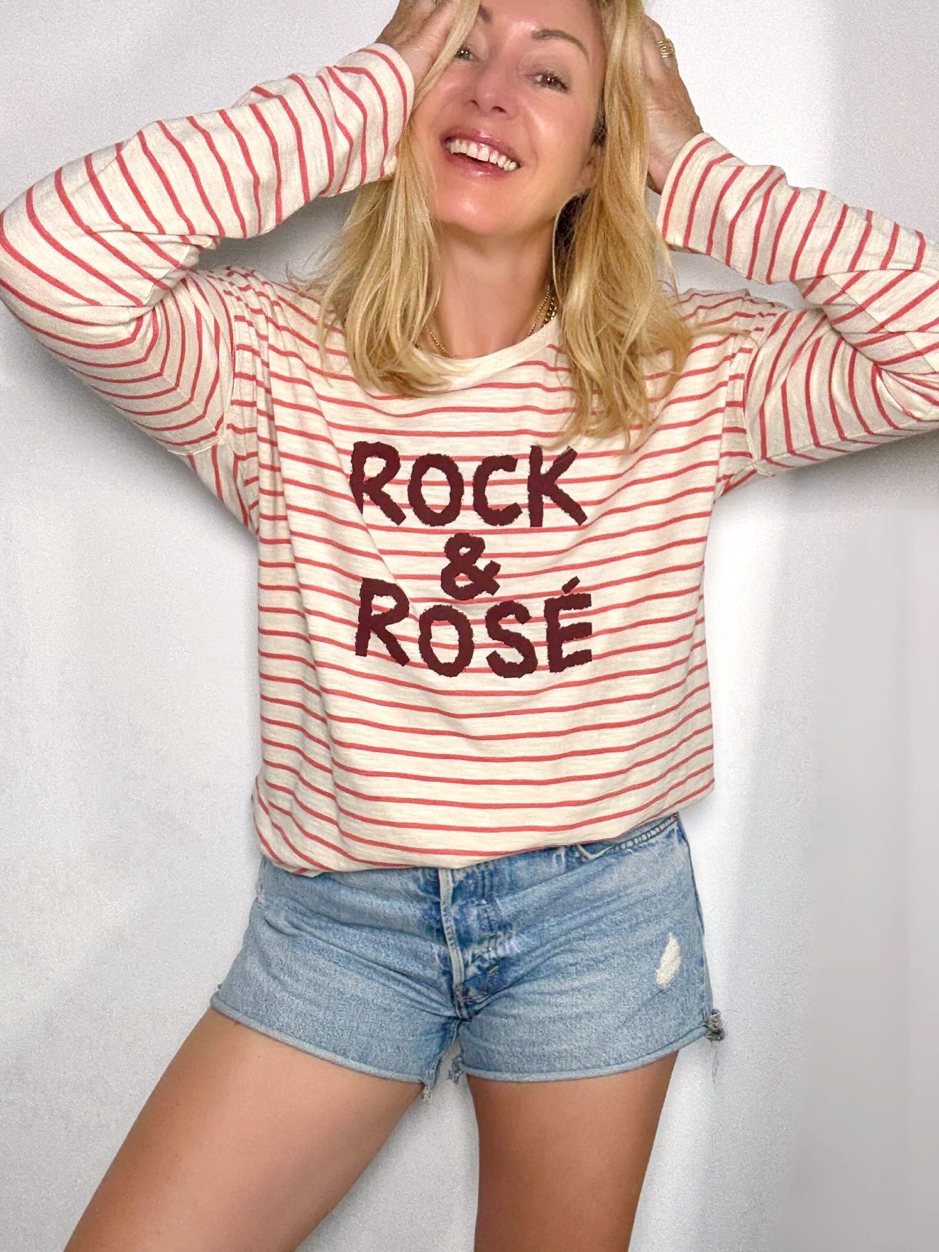Rock and Rosé Stripe Long Sleeve Top