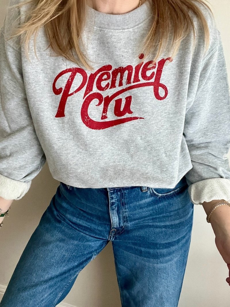 premier cru retro sweatshirt marl grey red | fwp by rae