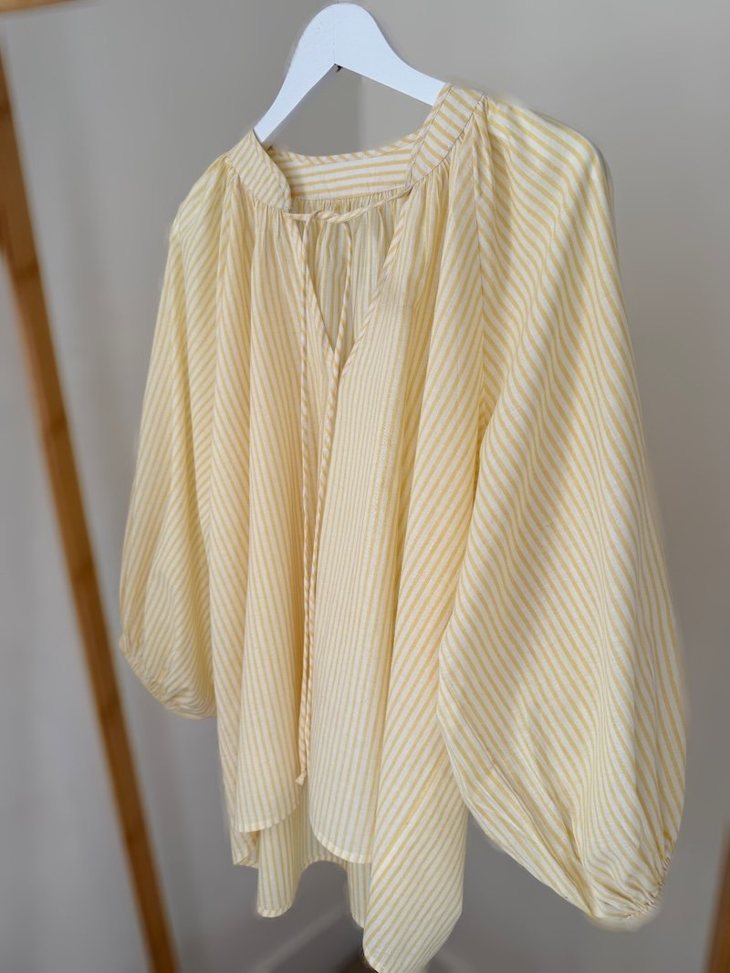 Emily stripe poet blouse yellow | fwp by rae blouse