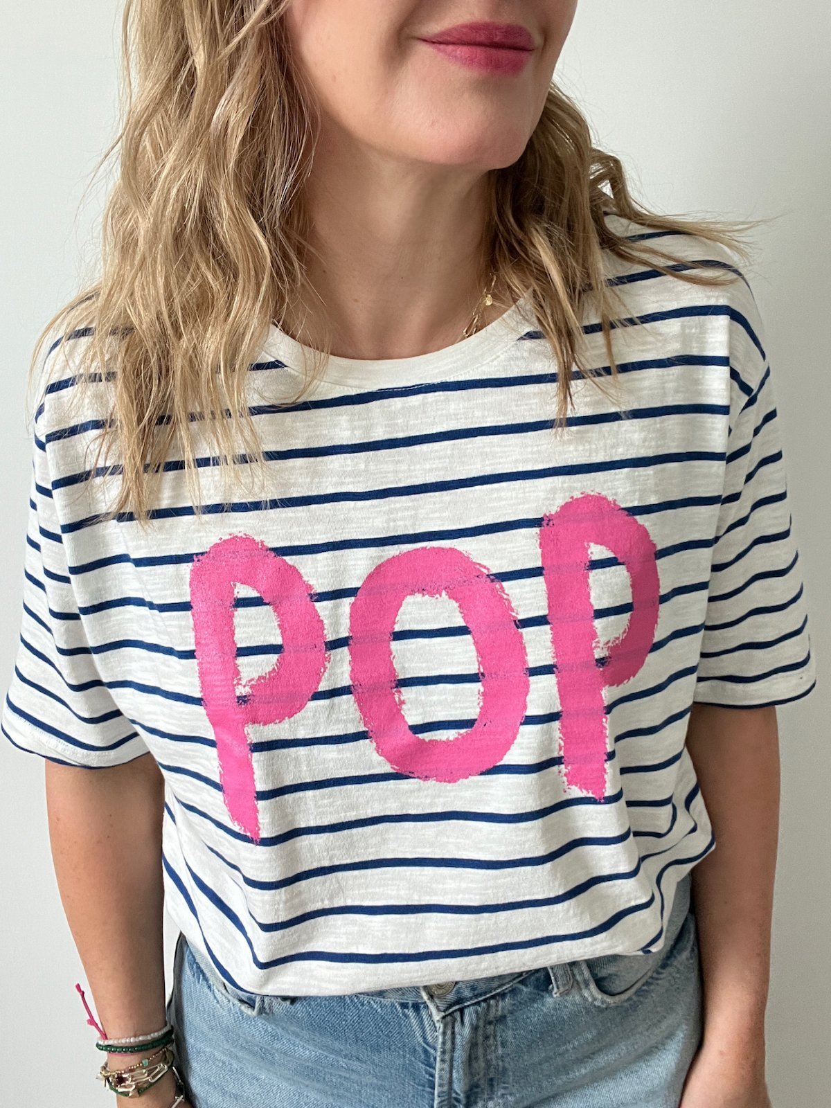 POP Stripe t-shirt graffiti pink | fwp by rae