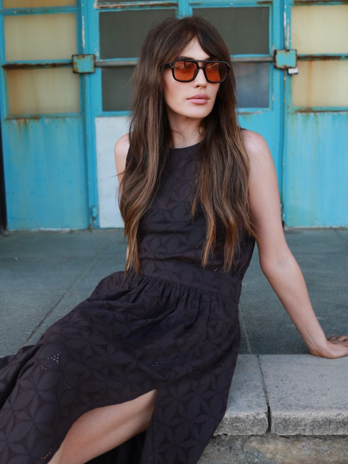 Nancy Broderie Full Skirt Dark Liquorice Brown