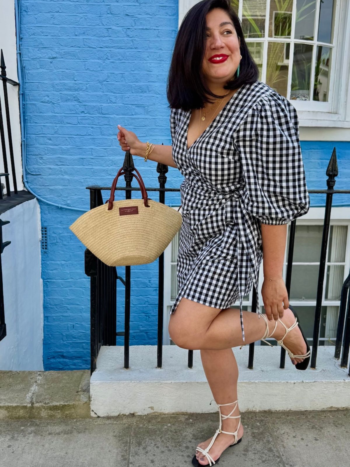 Alice Short Wrap Dress Gingham Check