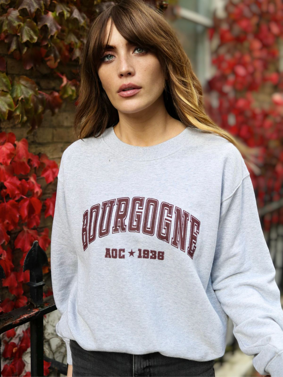 bourgogne sweatshirt marl grey burgundy | fwp by rae