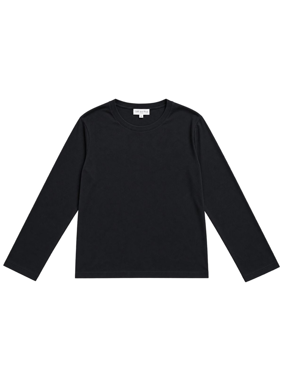 Premium Organic Cotton-Modal Relaxed Black Long Sleeve T-Shirt