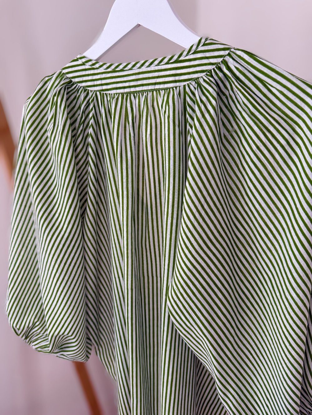 Emily stripe poet blouse green | fwp by rae blouse