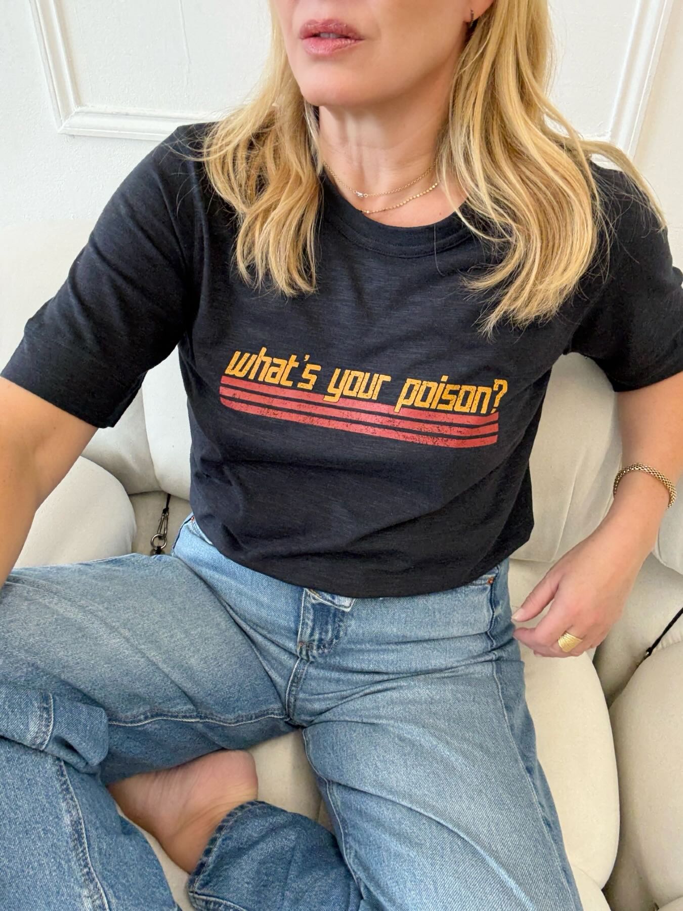 What's Your Poison Slogan Tee Graphite Navy