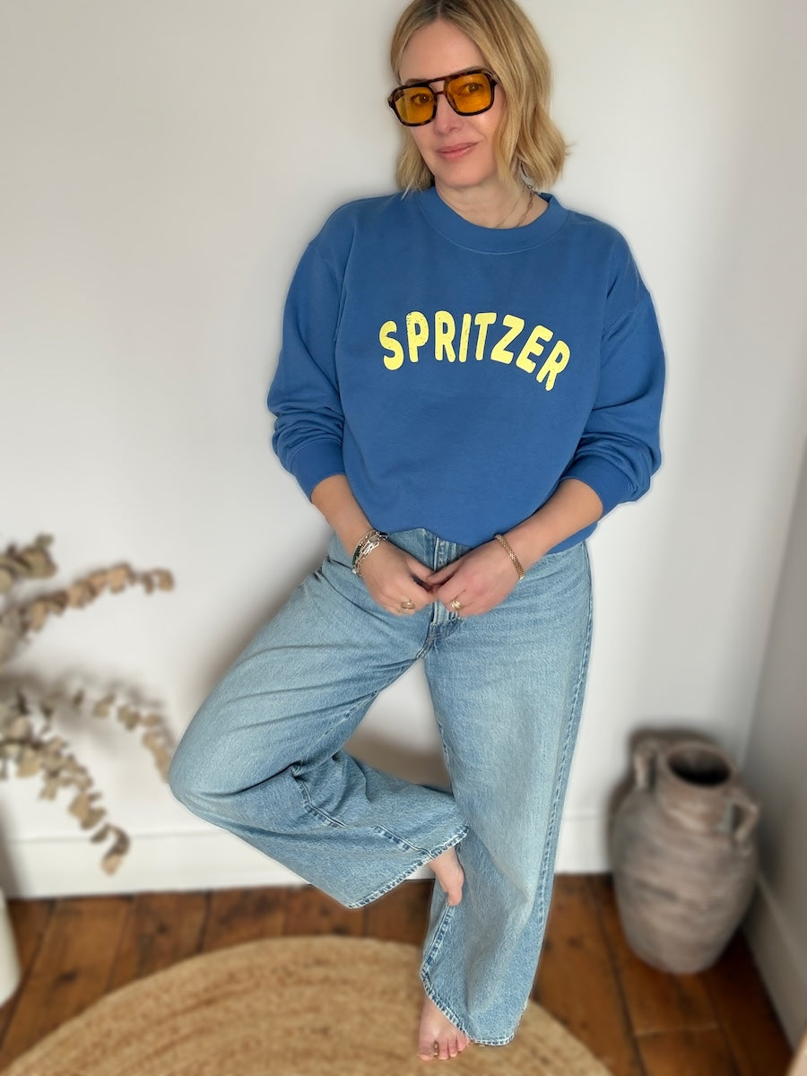 Spritzer Sweatshirt Denim blue and yellow