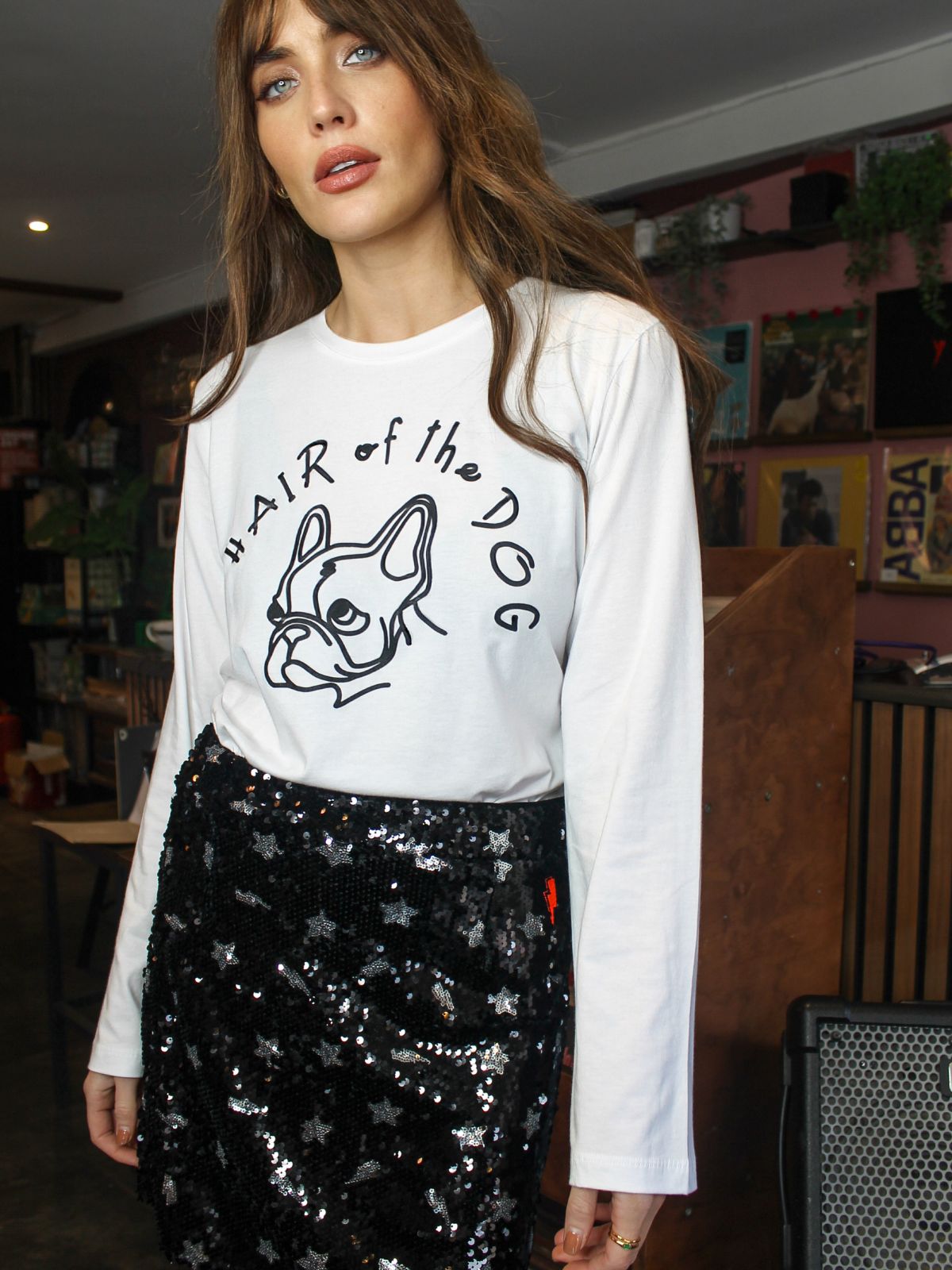 Hair of the Dog Long sleeve white tee