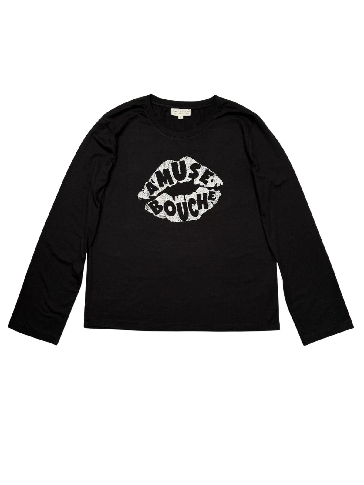 Amuse Bouche Lips Long Sleeve T-Shirt Black Silver