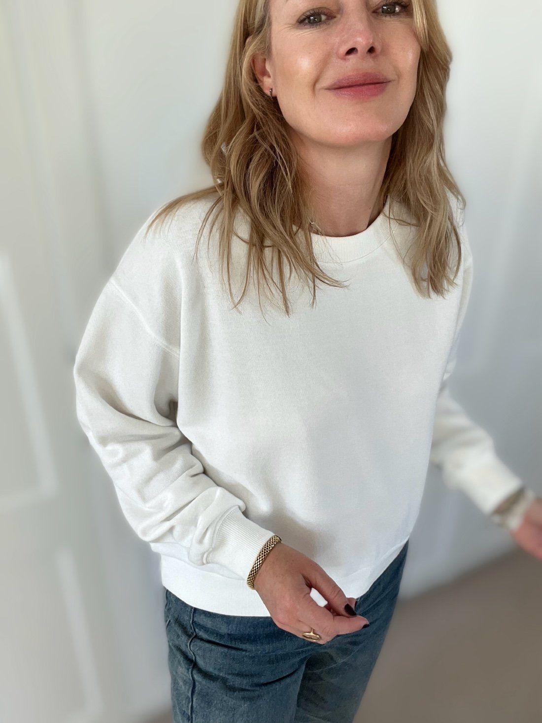 KIT organic cotton boxy sweatshirt white | fwp by rae