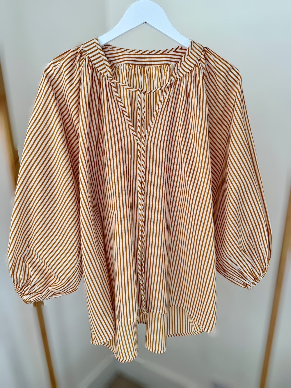 Emily stripe poet blouse mustard | fwp by rae blouse