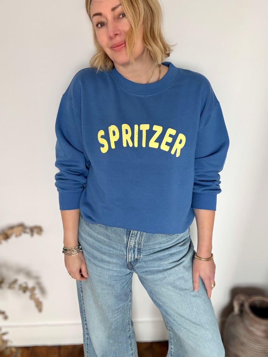 Spritzer Sweatshirt Denim blue and yellow
