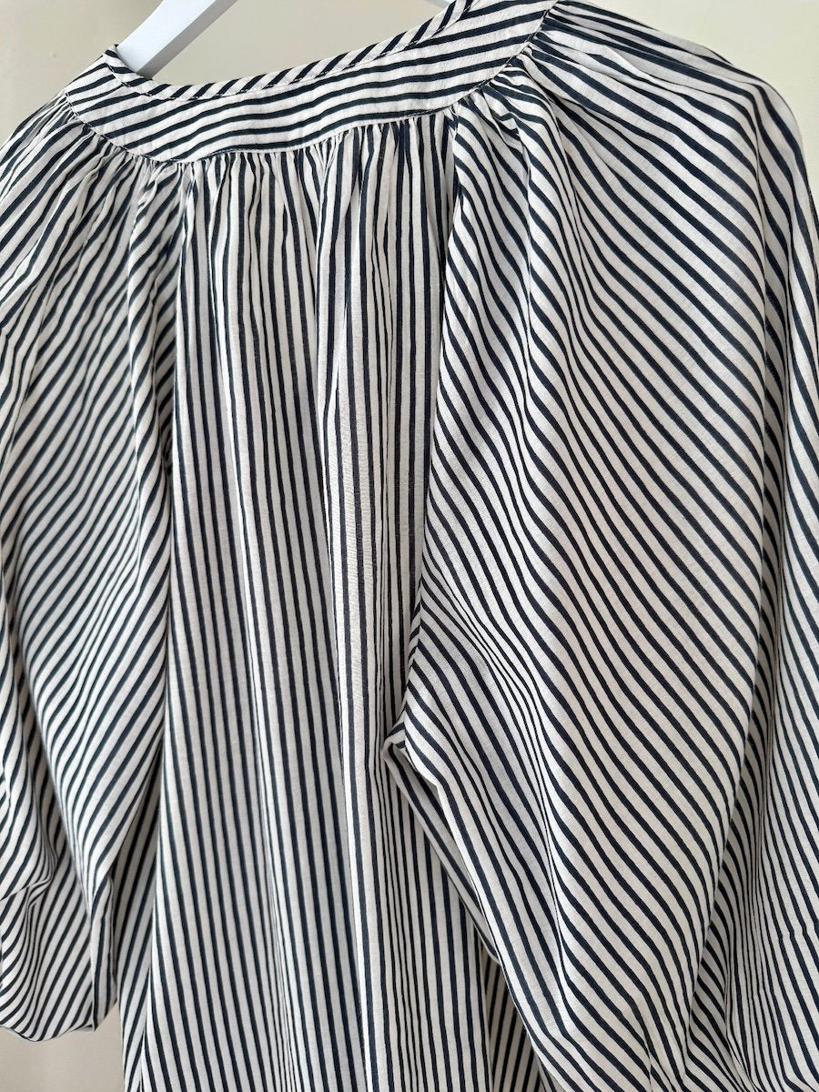 Emily stripe poet blouse grey | fwp by rae blouse