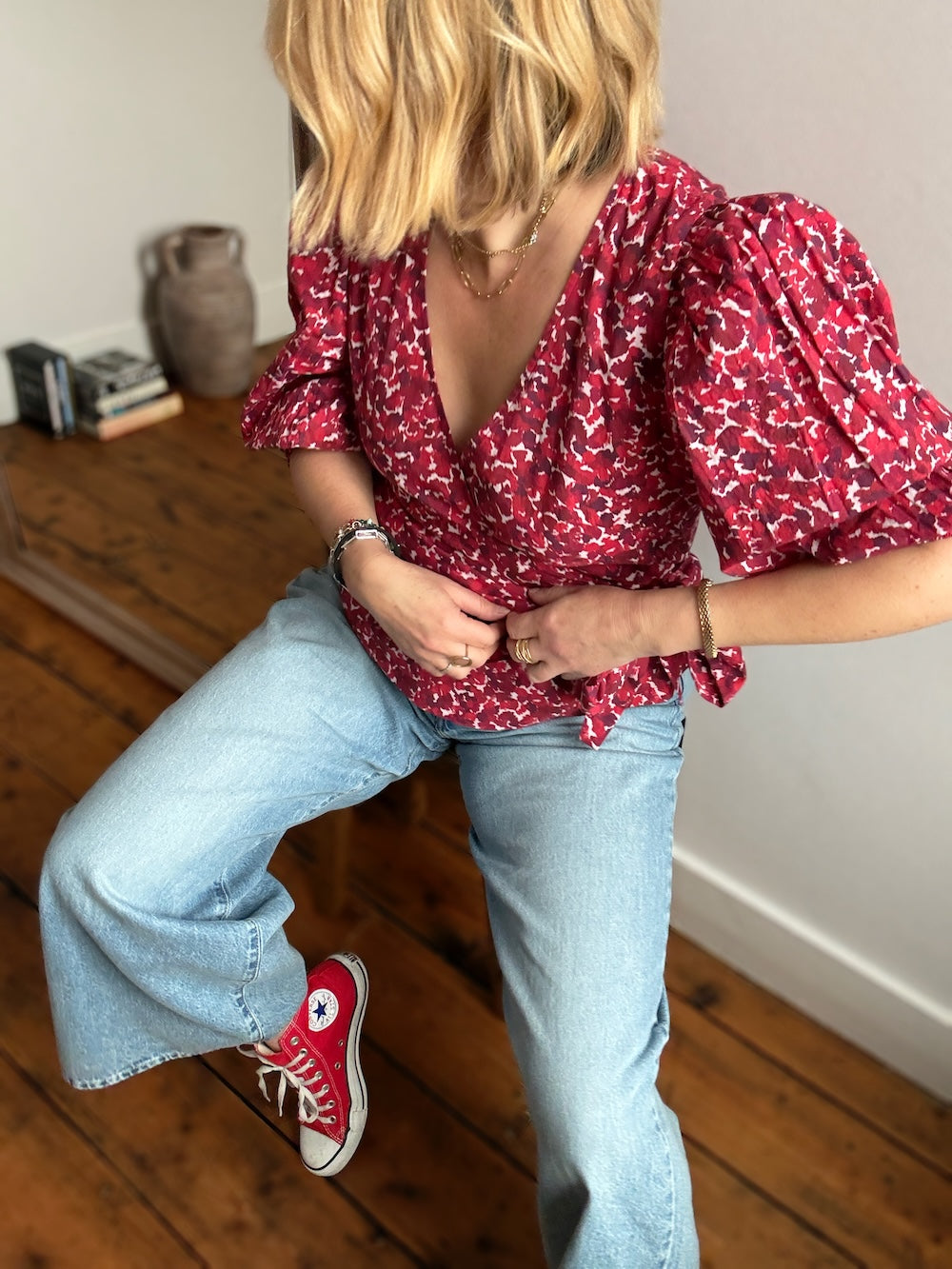 Cara Wrap Blouse Pascale Painted Petals
