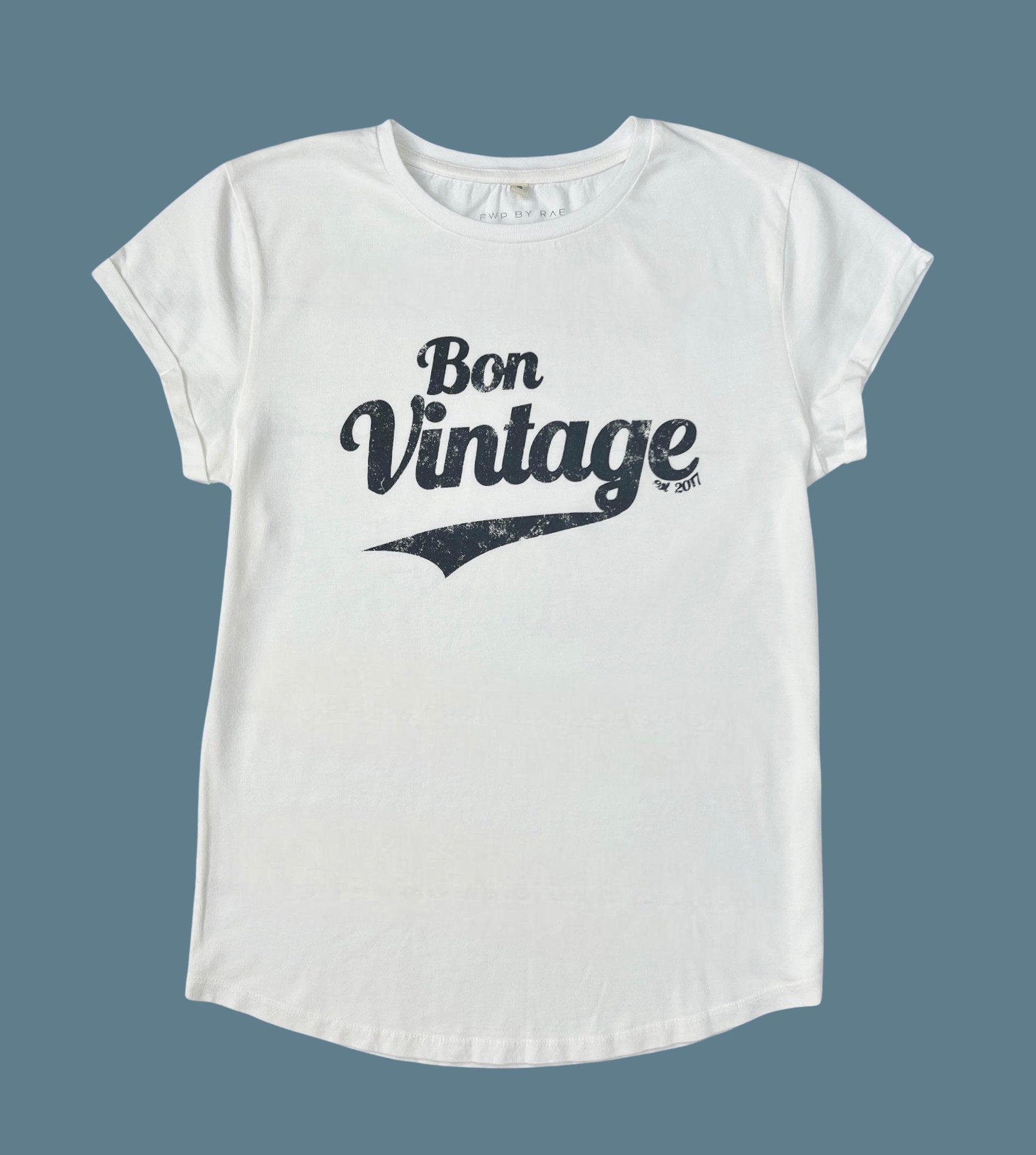 bon vintage retro stone wash white newspaper grey | fwp by rae