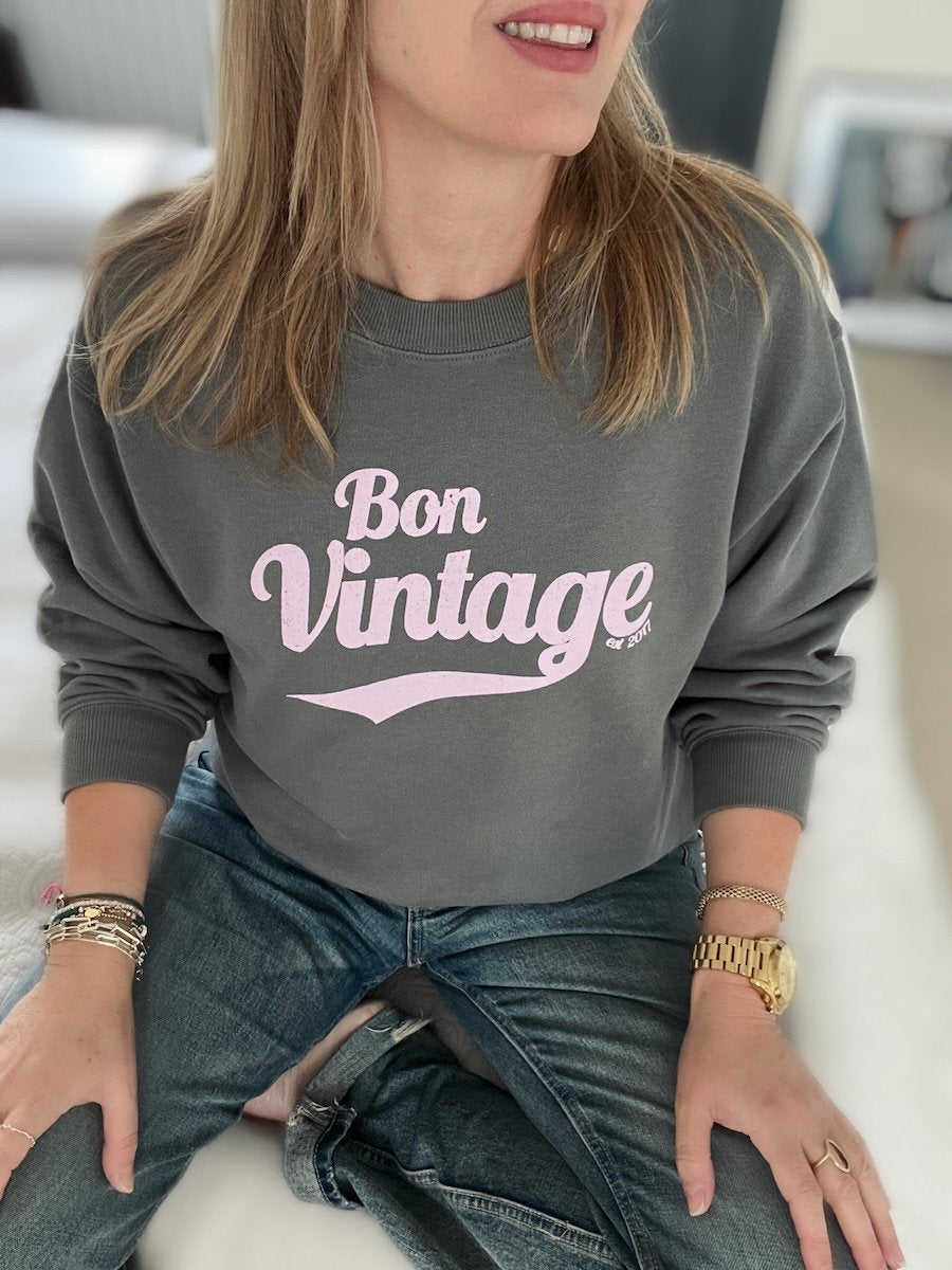 Bon Vintage Retro Sweatshirt Olive Lilac | fwp by rae