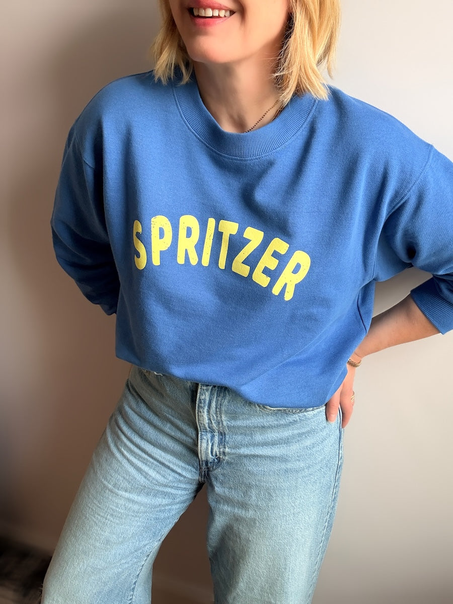Spritzer Sweatshirt Denim blue and yellow