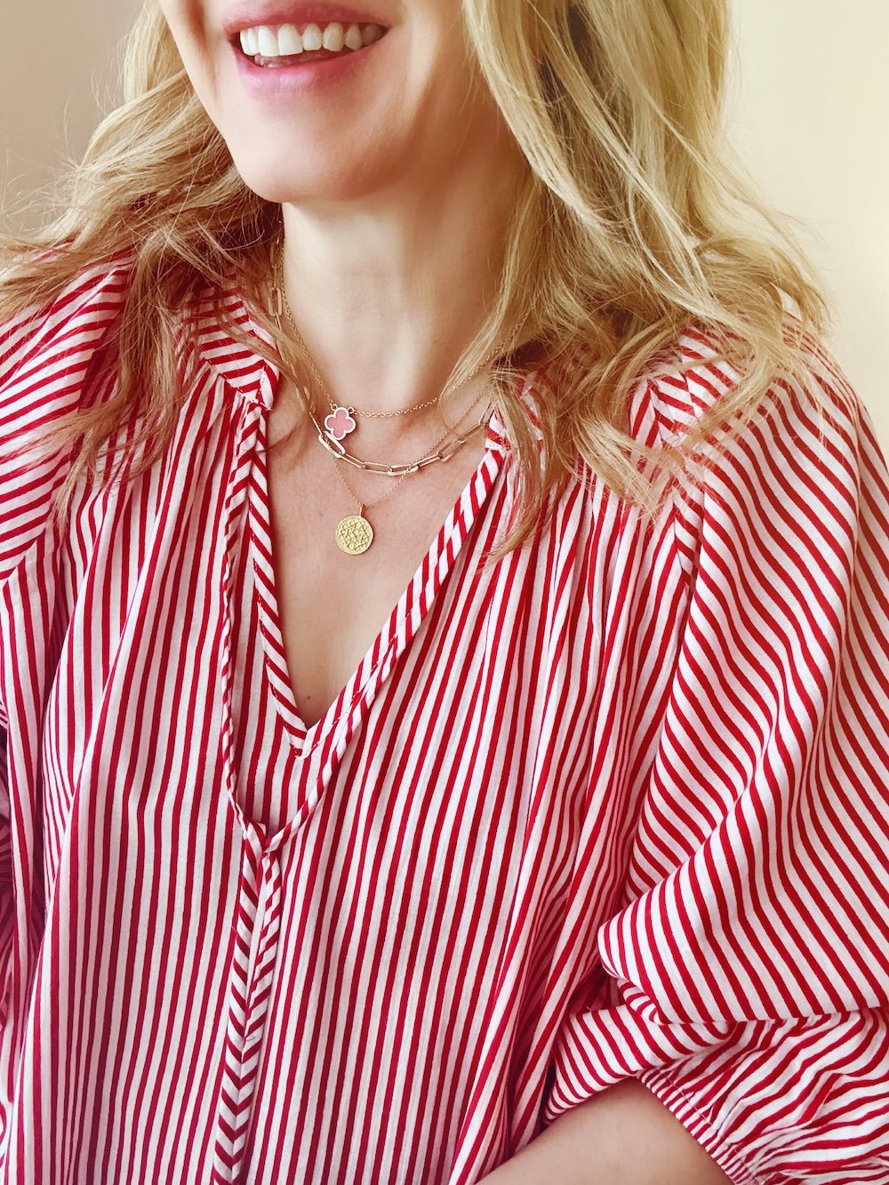 Emily stripe poet blouse red | fwp by rae blouse