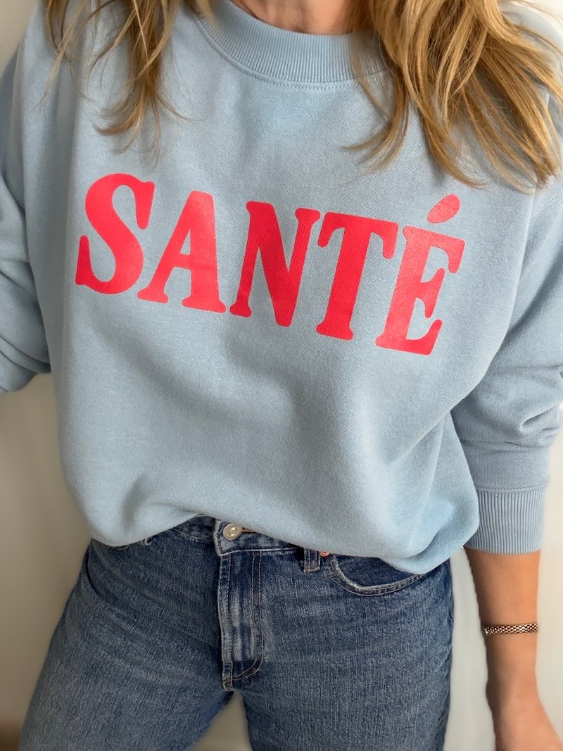 Santé Sweatshirt Baby Blue Coral fwp by rae