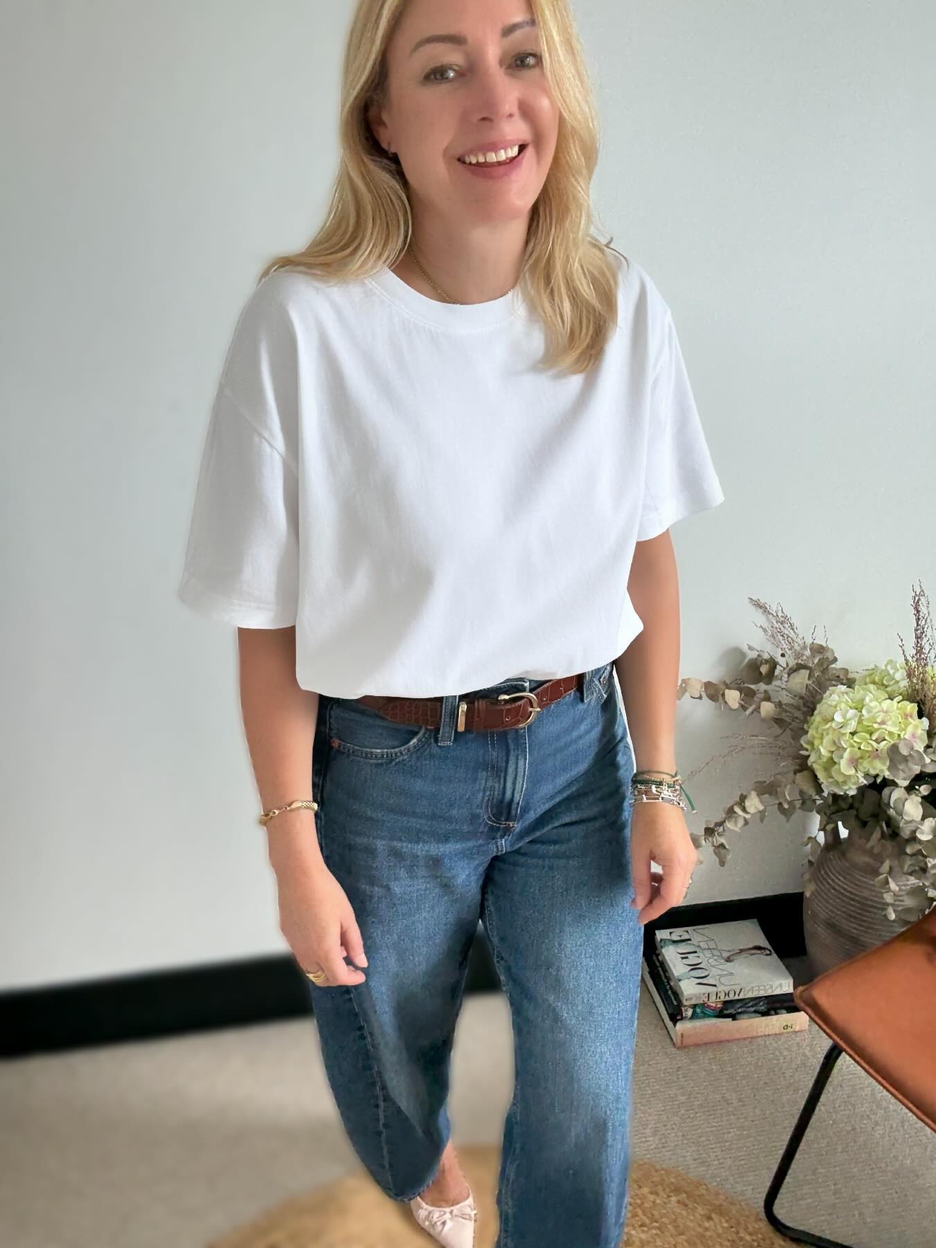 Erin Boxy White Organic Cotton T-Shirt