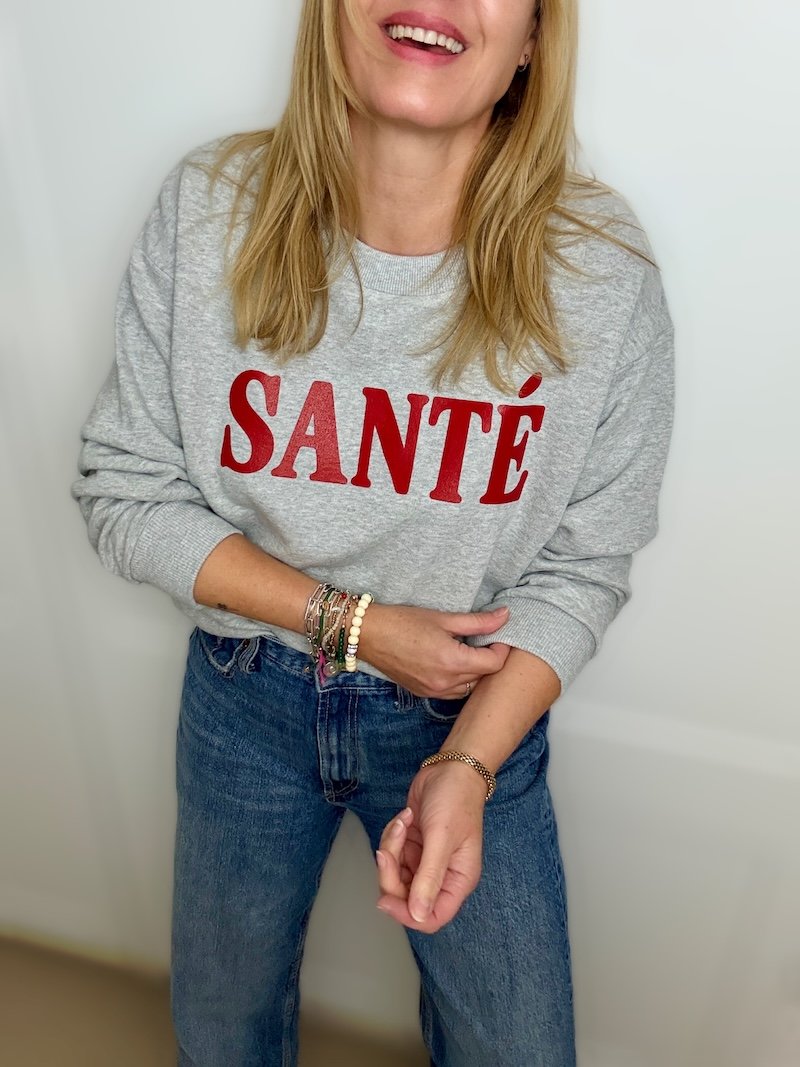 Santé Sweatshirt Marl grey red | fwp by rae