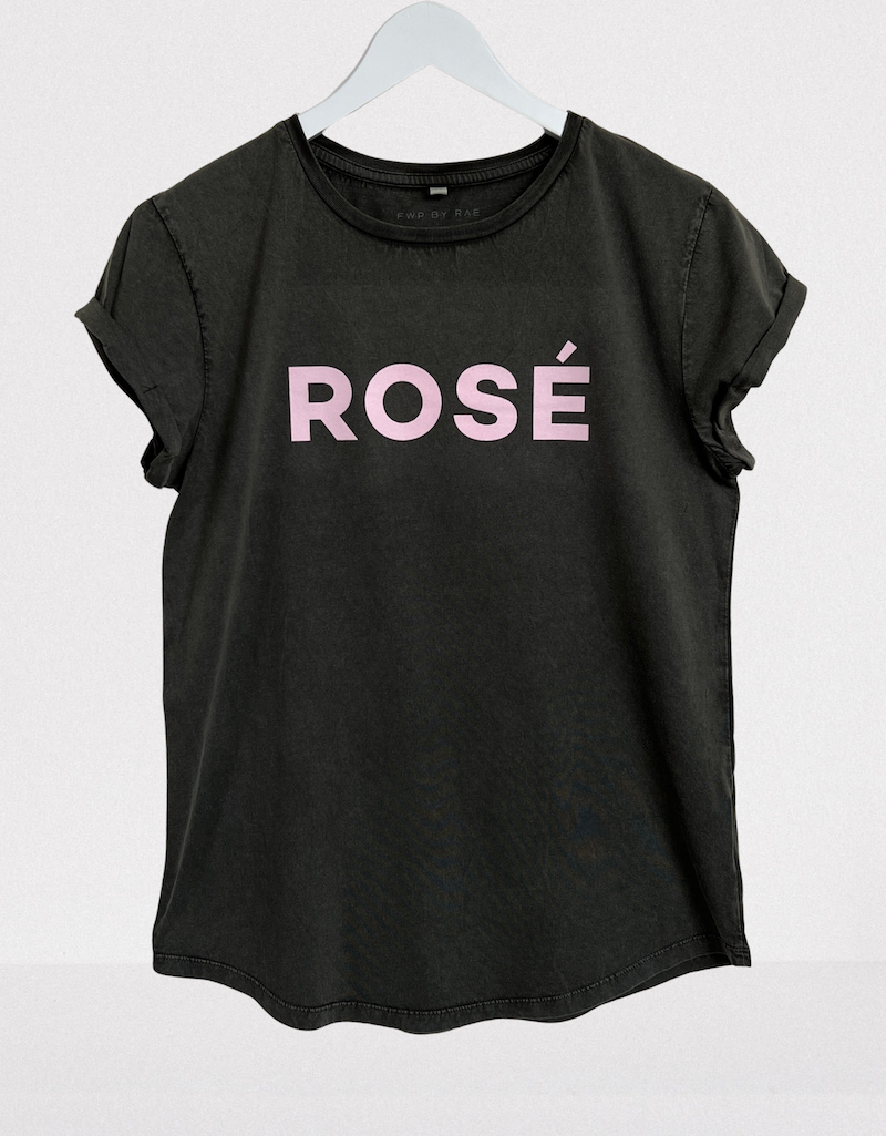 rosé t-shirt stone wash grey | fwp by rae