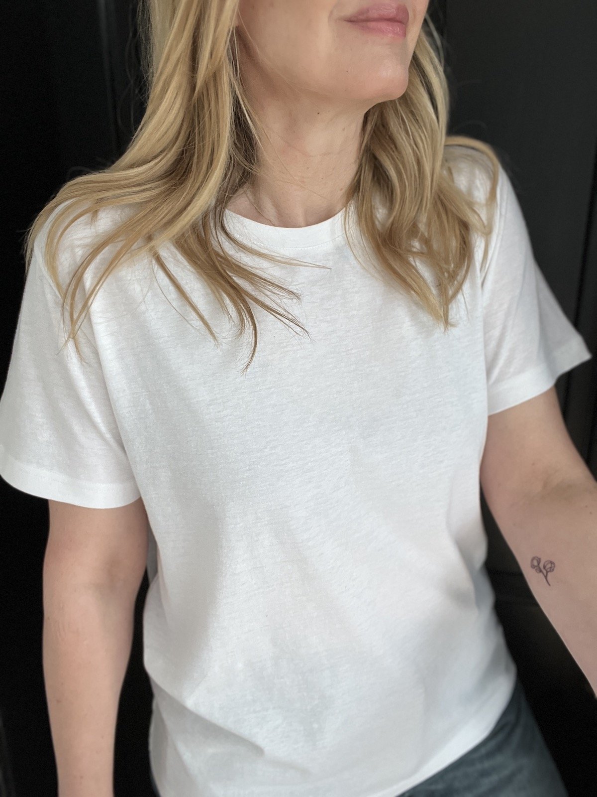 Margot linen cotton blend White T-Shirt | fwp by rae