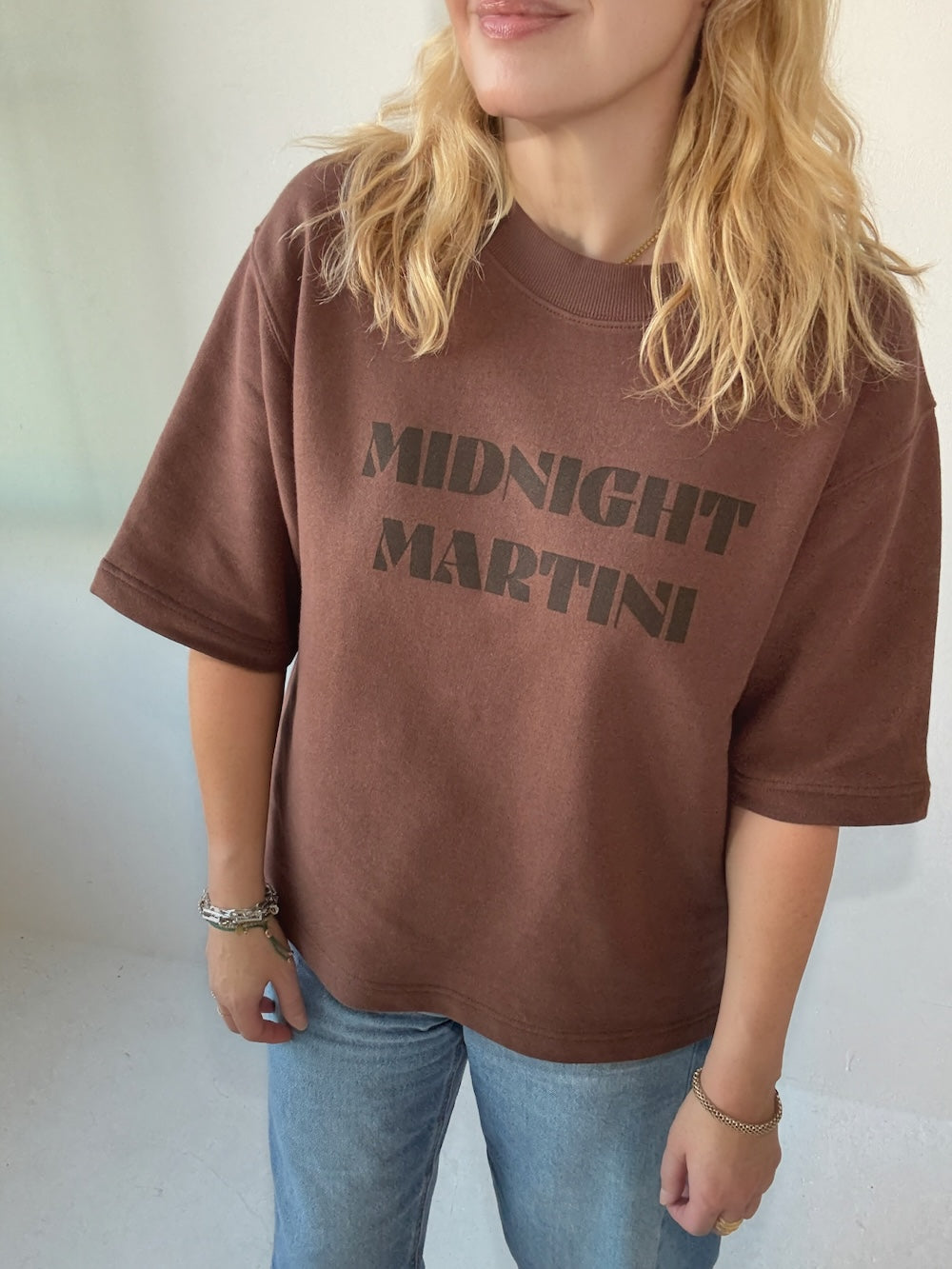 Midnight Martini Short Sleeve Sweatshirt Brown