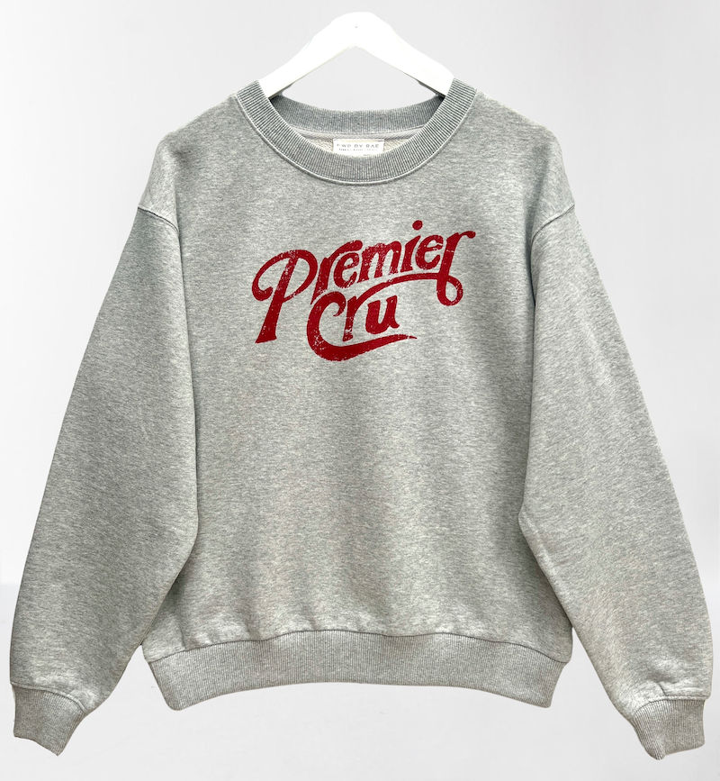 Premier Cru Retro Best Mate Sweatshirt Marl Grey Red | fwp by rae sweatshirt