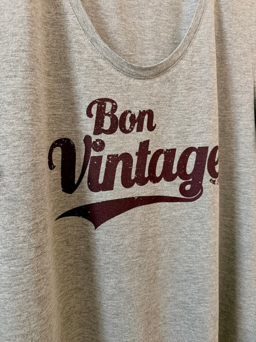 Bon Vintage Scoop Neck Marl Grey Tee