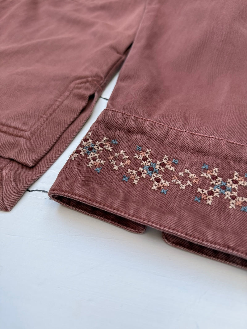 Sienna Embroidered Utility Jacket Sequoia Red Brick Brown