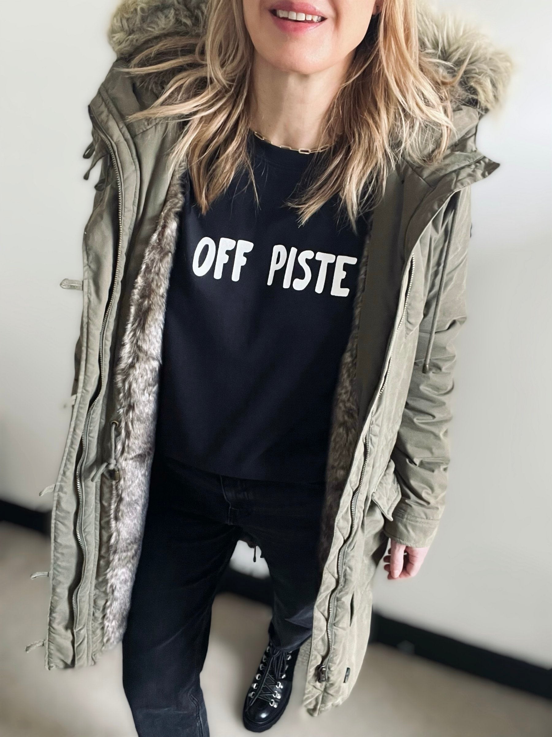 off piste sweatshirt fine knit black | fwp by rae