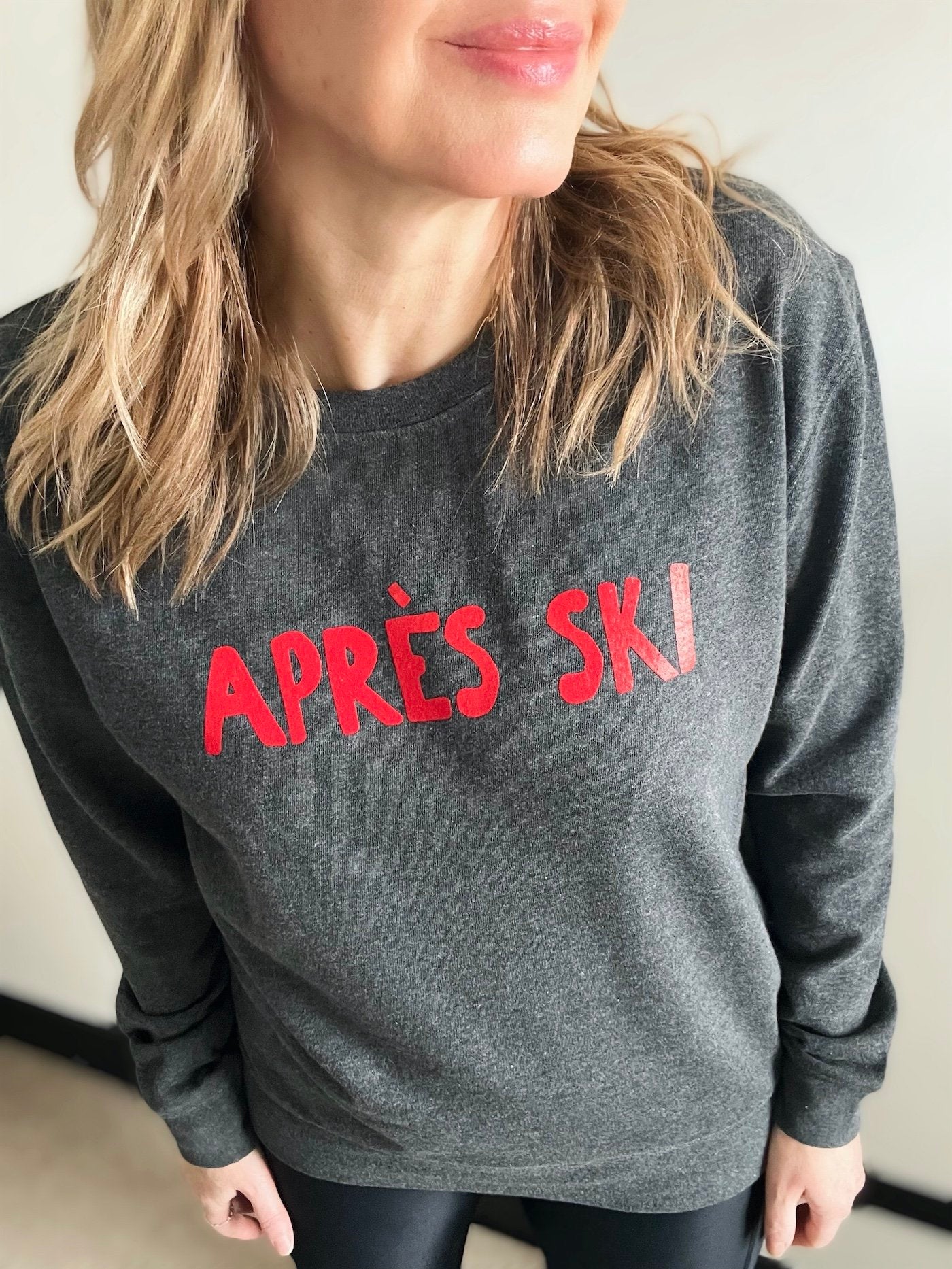 Après Ski Sweatshirt fine knit charcoal | fwp by rae