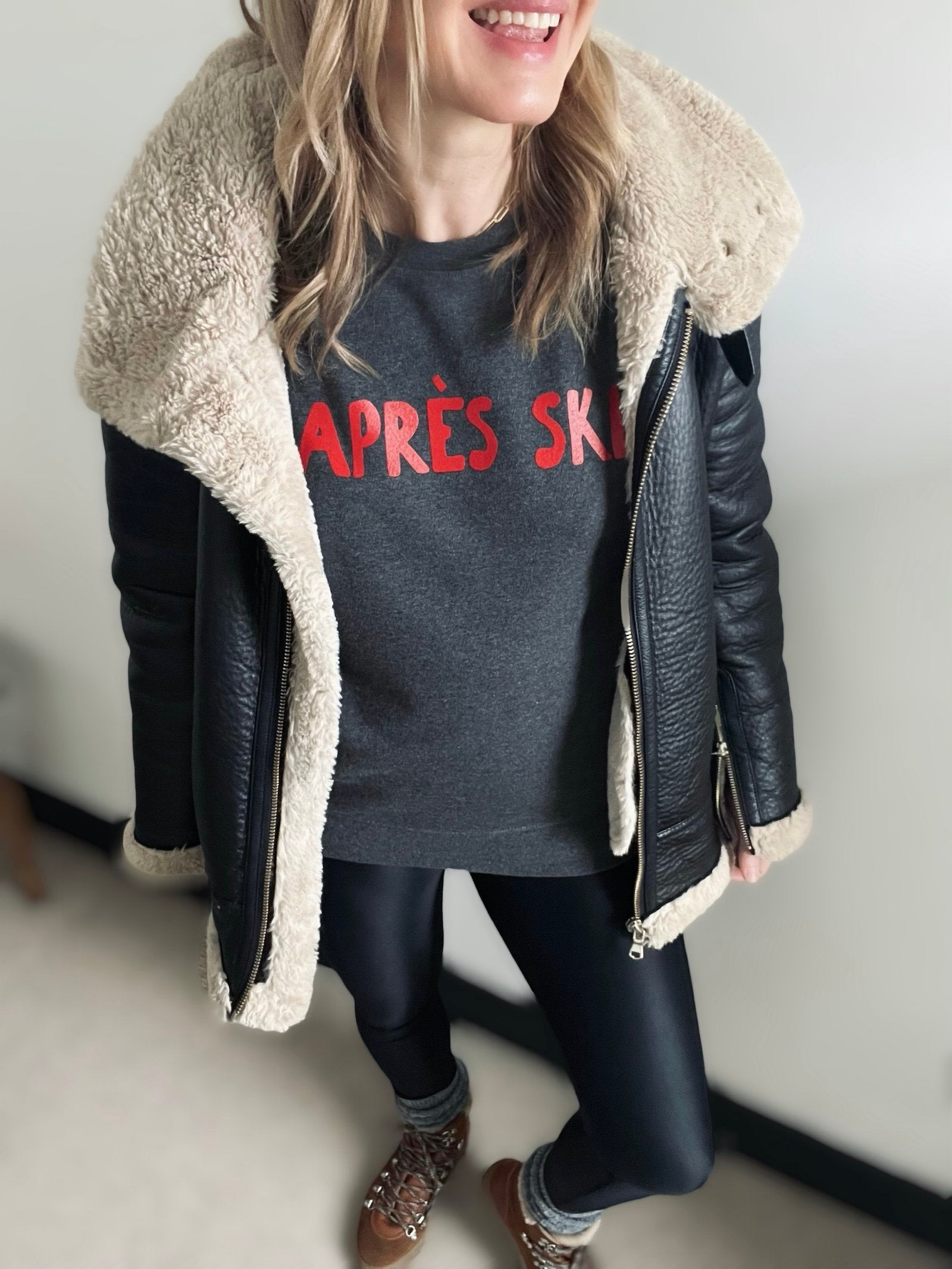 Après Ski Sweatshirt fine knit charcoal | fwp by rae