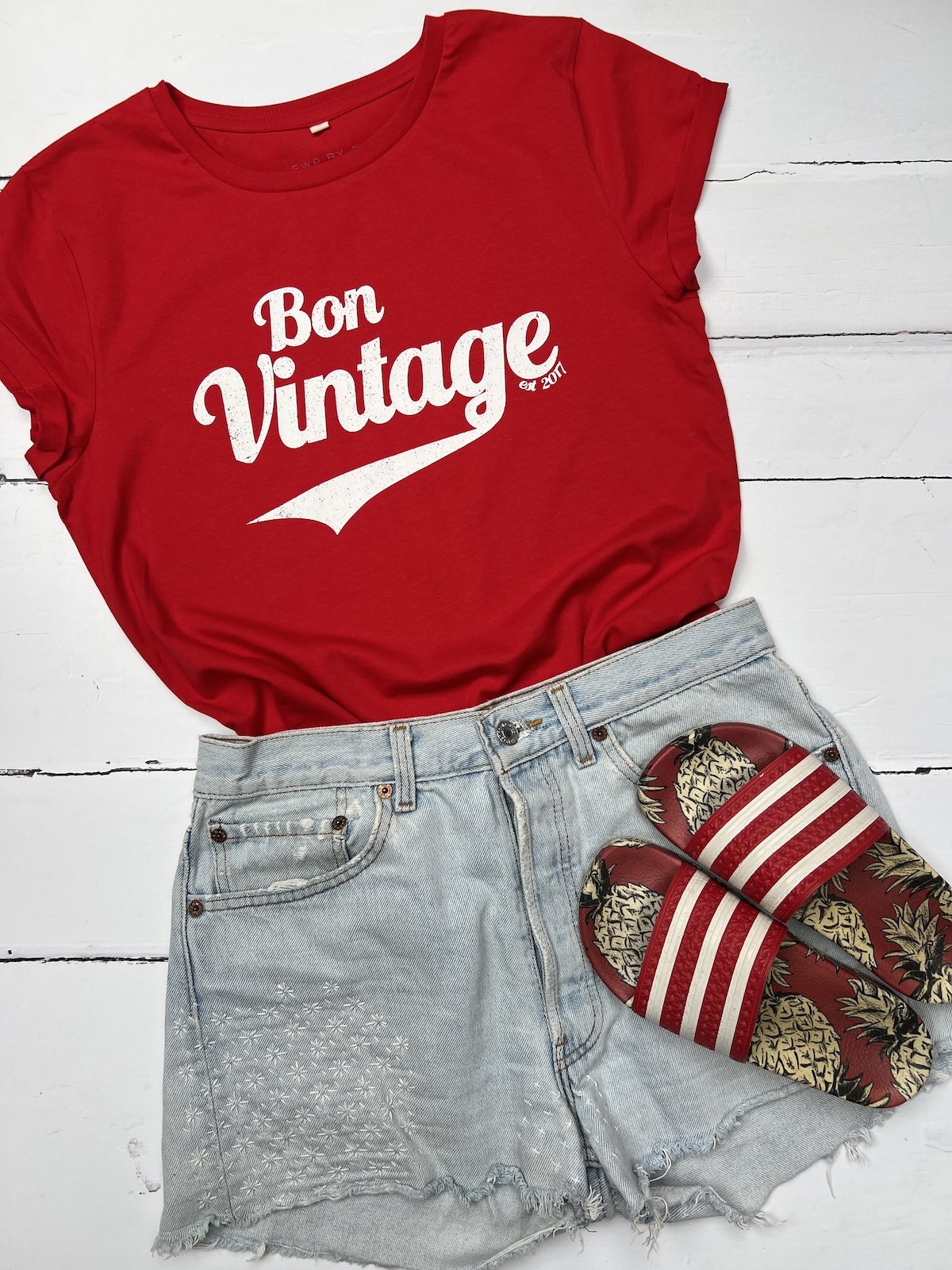 bon vintage retro tee red | fwp by rae