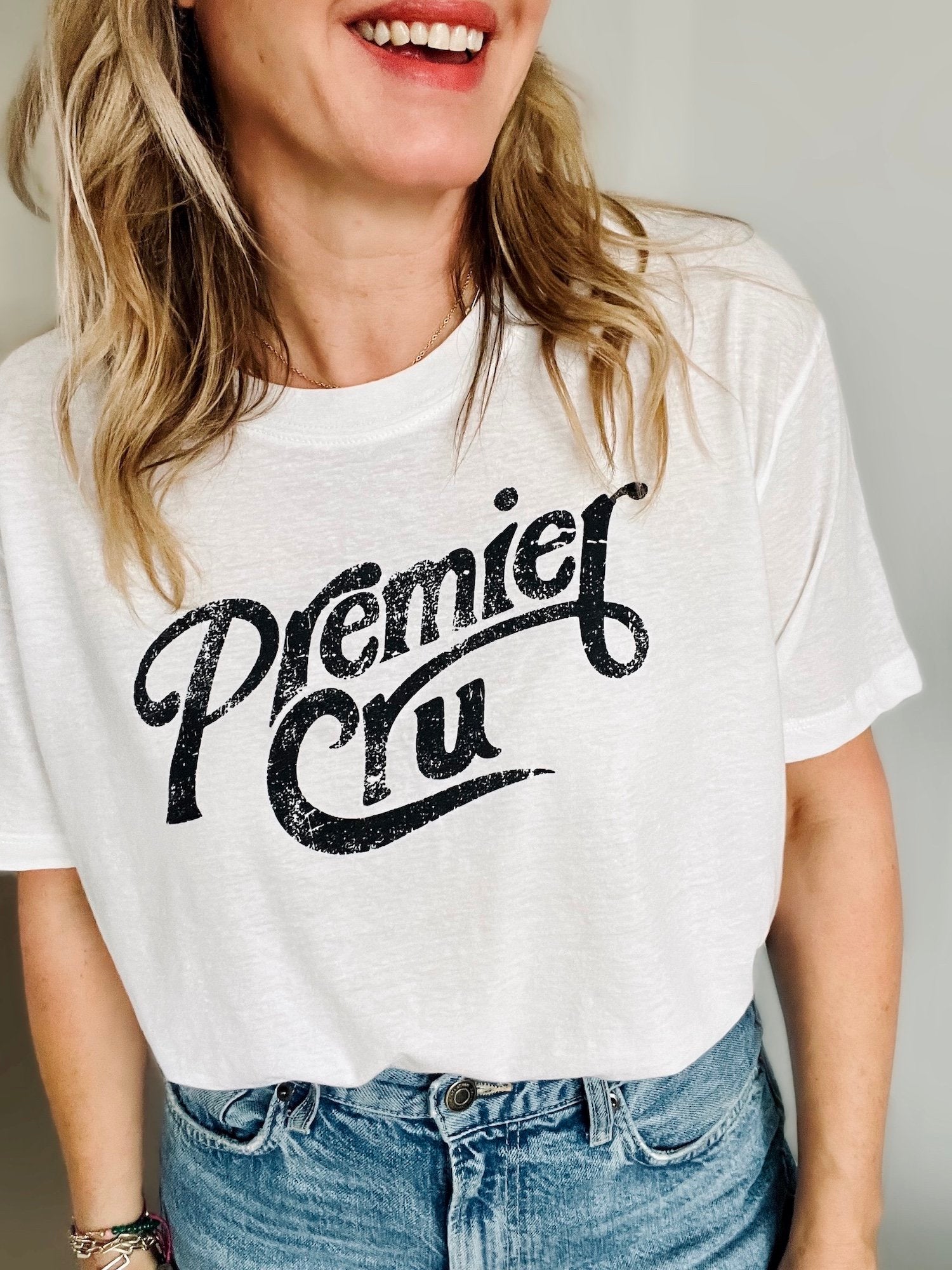 premier cru retro linen blend tee white | fwp by rae