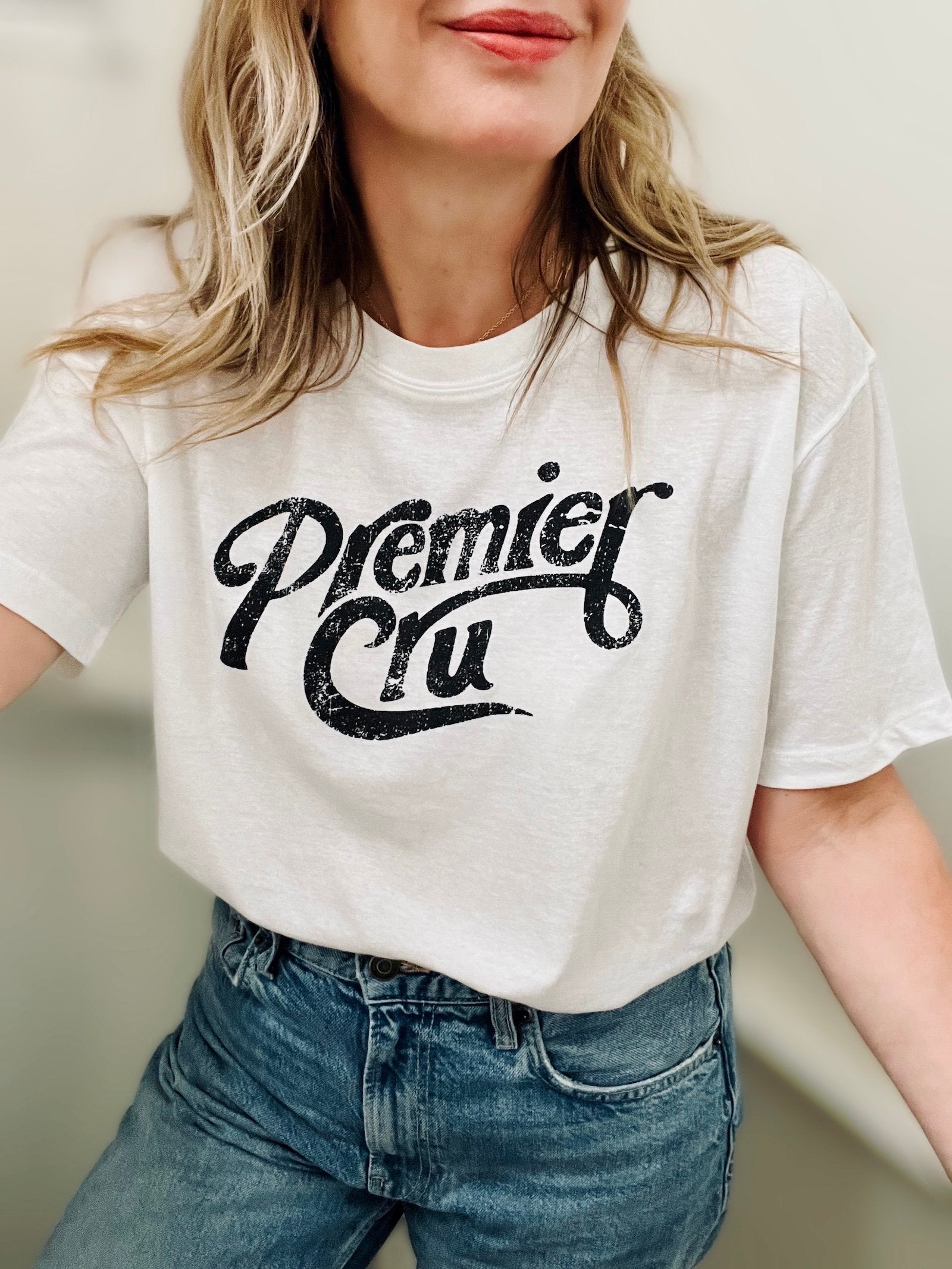 premier cru retro linen blend tee white | fwp by rae