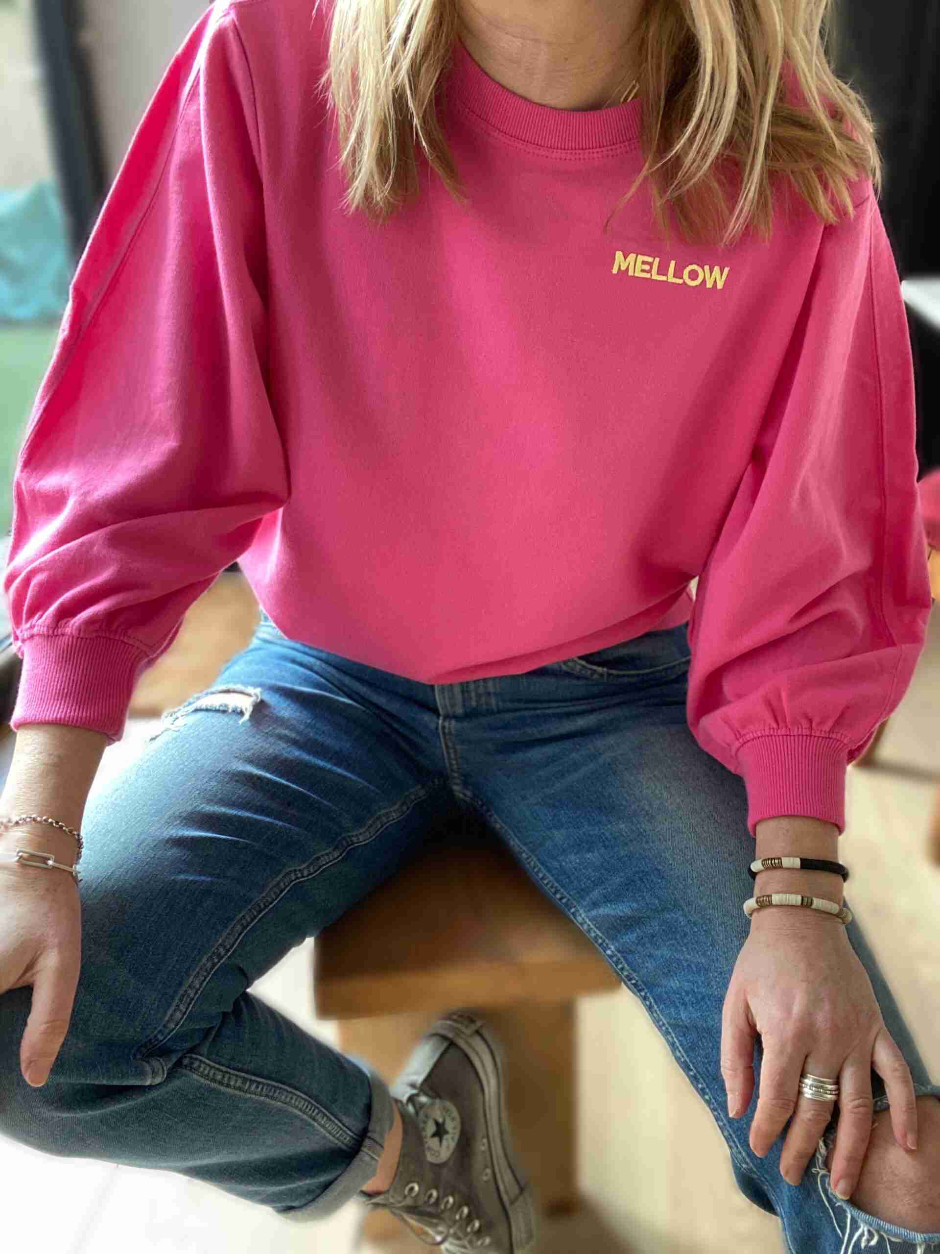 mellow embroidered puff sleeve sweatshirt | fwp by rae